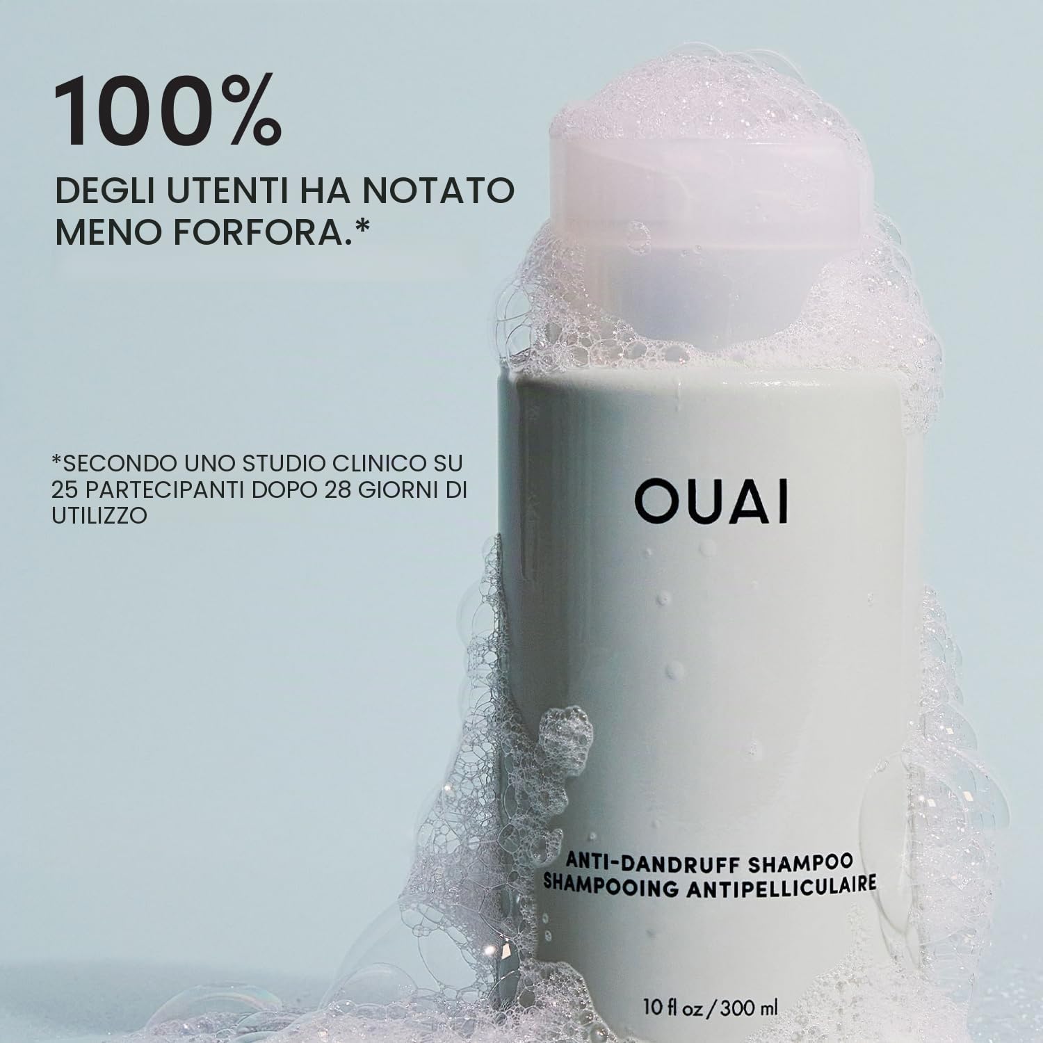 OUAI Anti-Dandruff Shampoo - Shampoo Antiforfora con Acido Salicilico per Cute Secca, Prurito e Desquamazione - Riduce Prurito e Irritazione - Senza Solfati - 300 ml