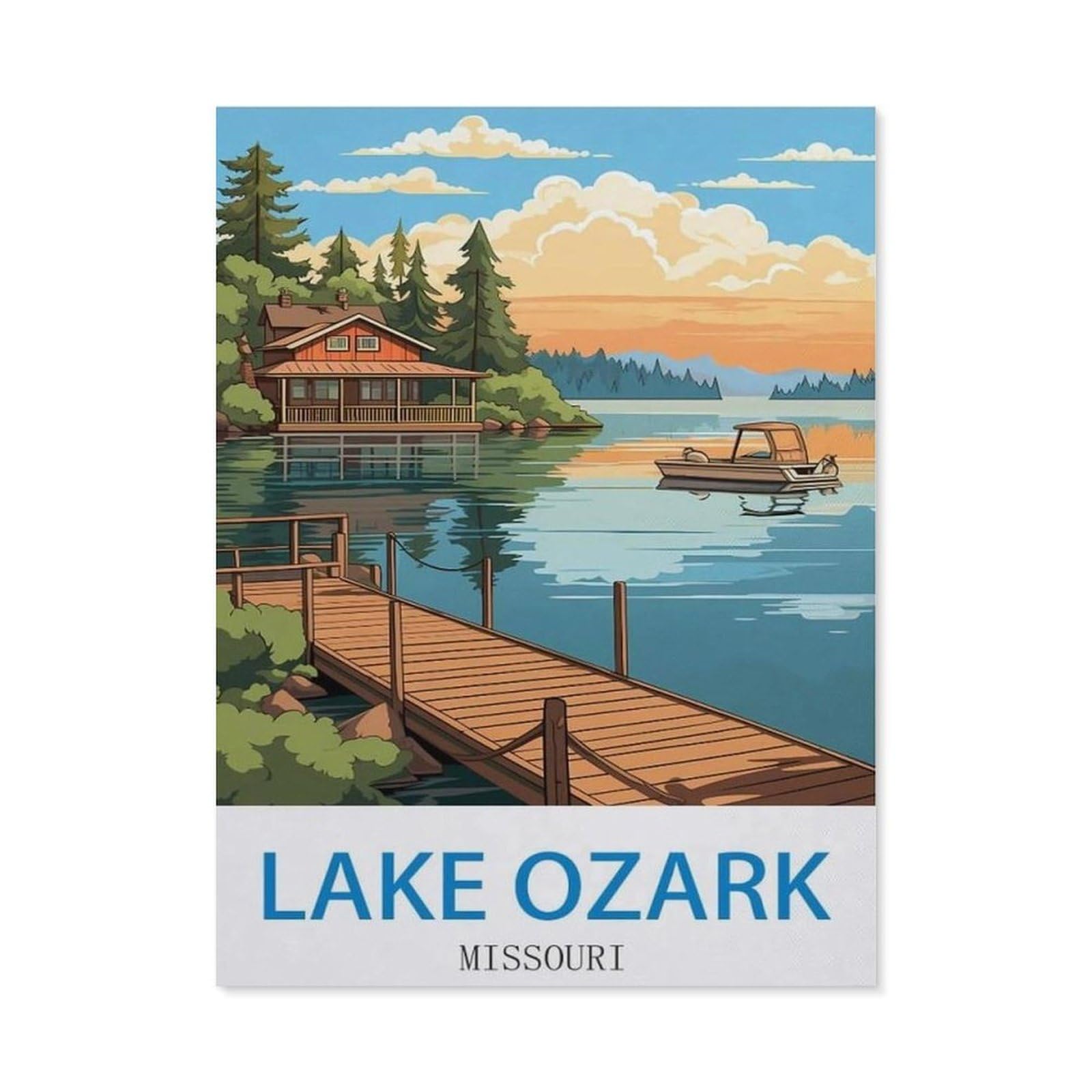 Farmhouse Bathroom Decor Wall Art Funny Bathroom Wall Decor Signs，Lake Ozark Missouri，Tin Sign Home Decor(15x30cm）6x12 inch-ED68