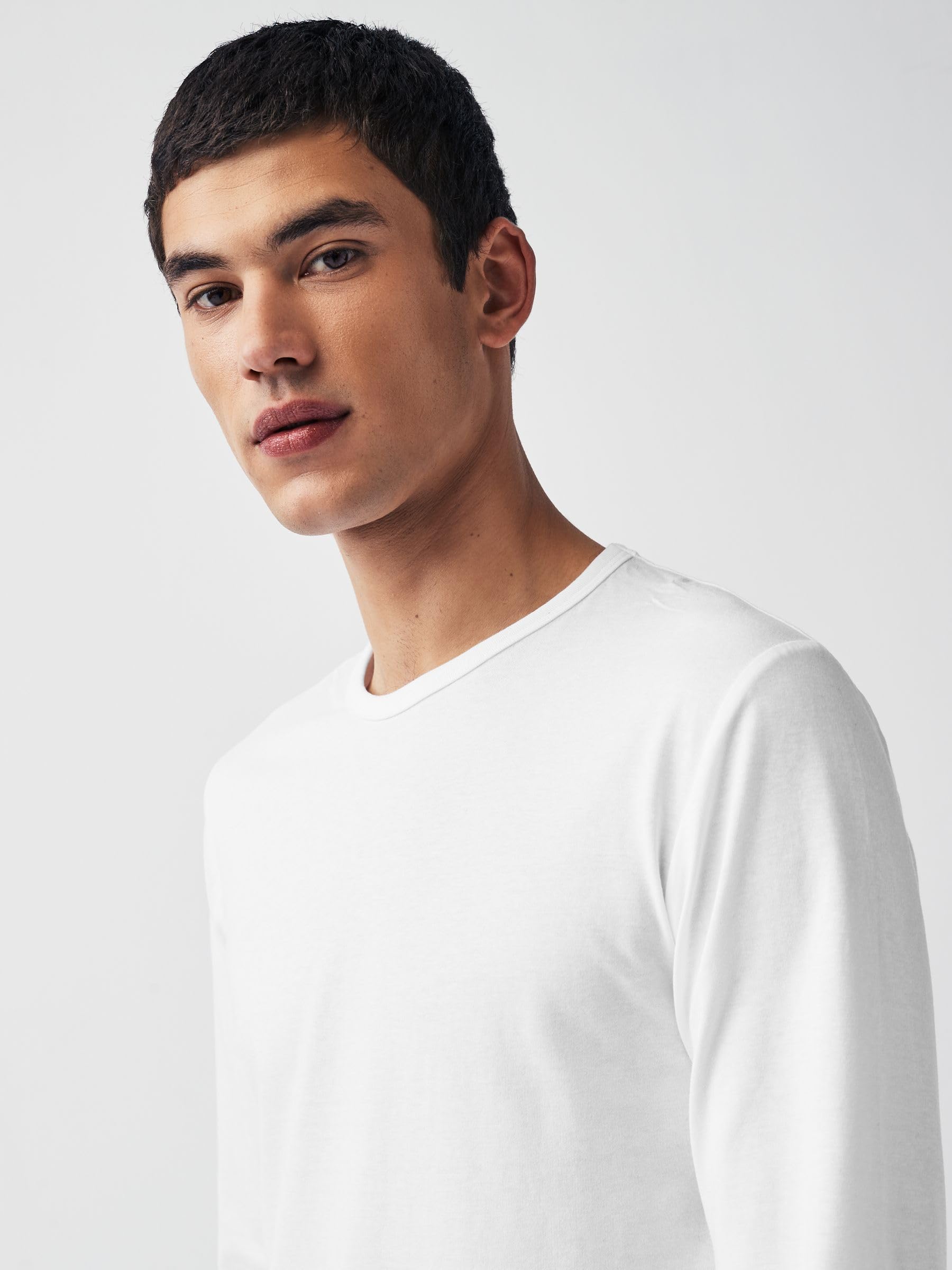 NEXT Herren Drunterzieh-Langarmshirts aus 100% Baumwolle, 5er-Pack
