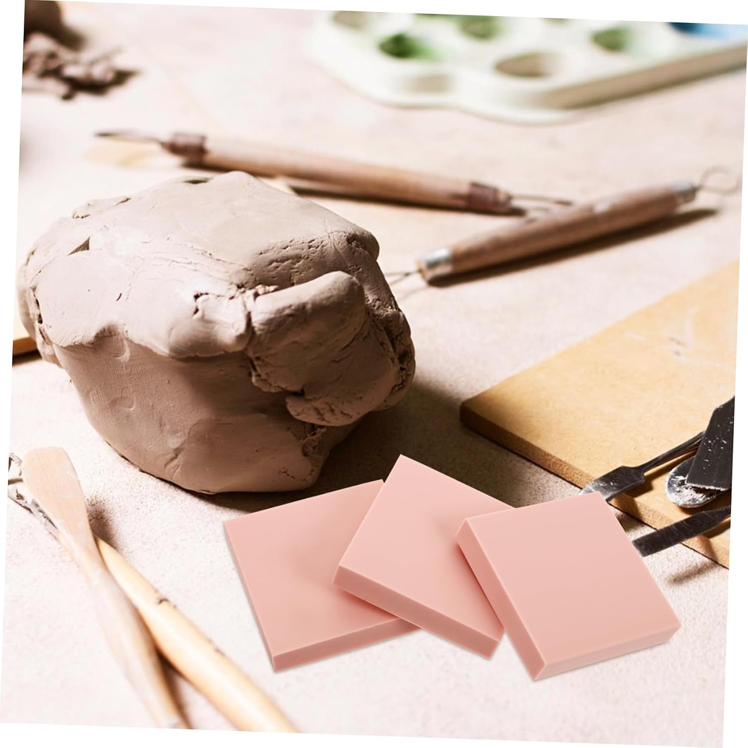 10pcs Pink Rubber Carving Blocks for DIY Stamp Crafting