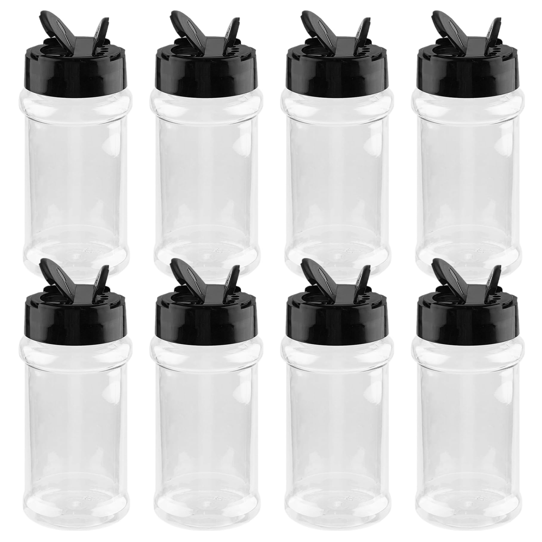 Syglawnd Seasoning Shaker, 8Pcs Seasoning Bottles 2.7oz Plastic Clear Spice Shakers with Holes and Lids Refillable Empty Containers Bottle for Storing Spice Salt Herbs