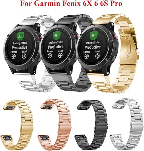 Miniatura 2 de BANDKIT Correa de reloj de acero inoxidable de liberación rápida de 26 0.866 in para Garmin Fenix 7 7X Watch EasyFit Correa de muñeca