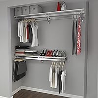 Vista 2 de RCMBY Elite 80" Top and Bottom Shelf Rod kit with Long Hang White Closet System