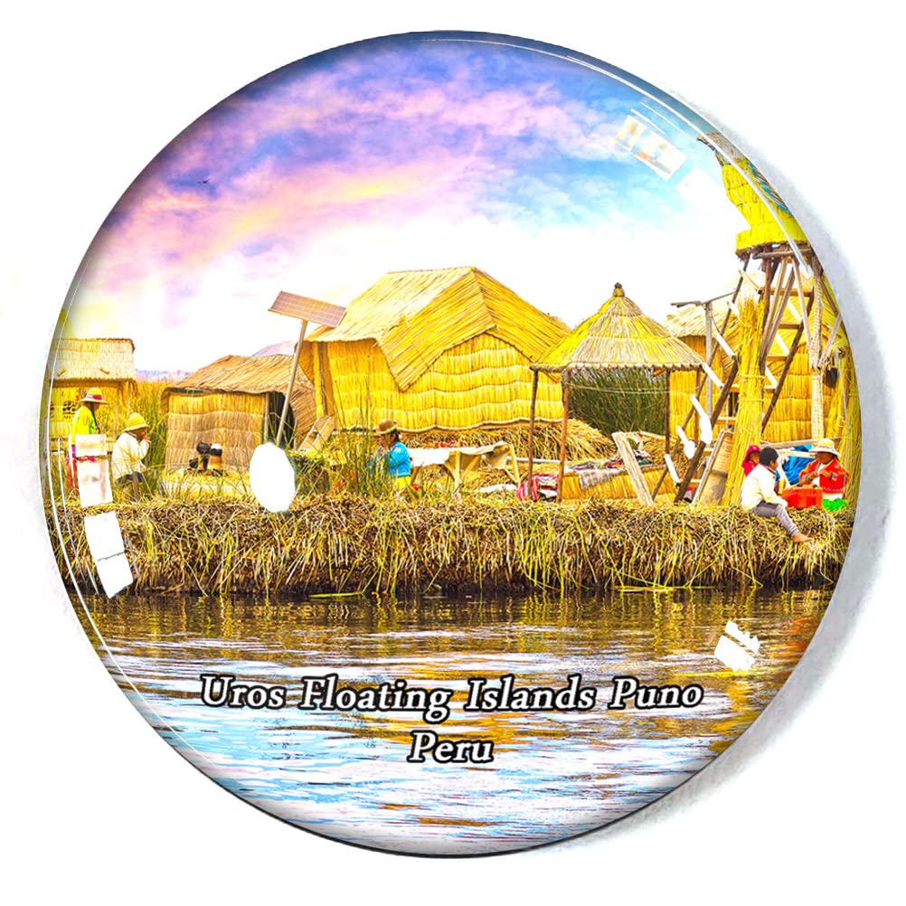 Uros Floating Islands Puno Peru Fridge Magnet Refrigerator Freezer Magnet Souvenir Decoration Magnet Sticker Glass Crafts