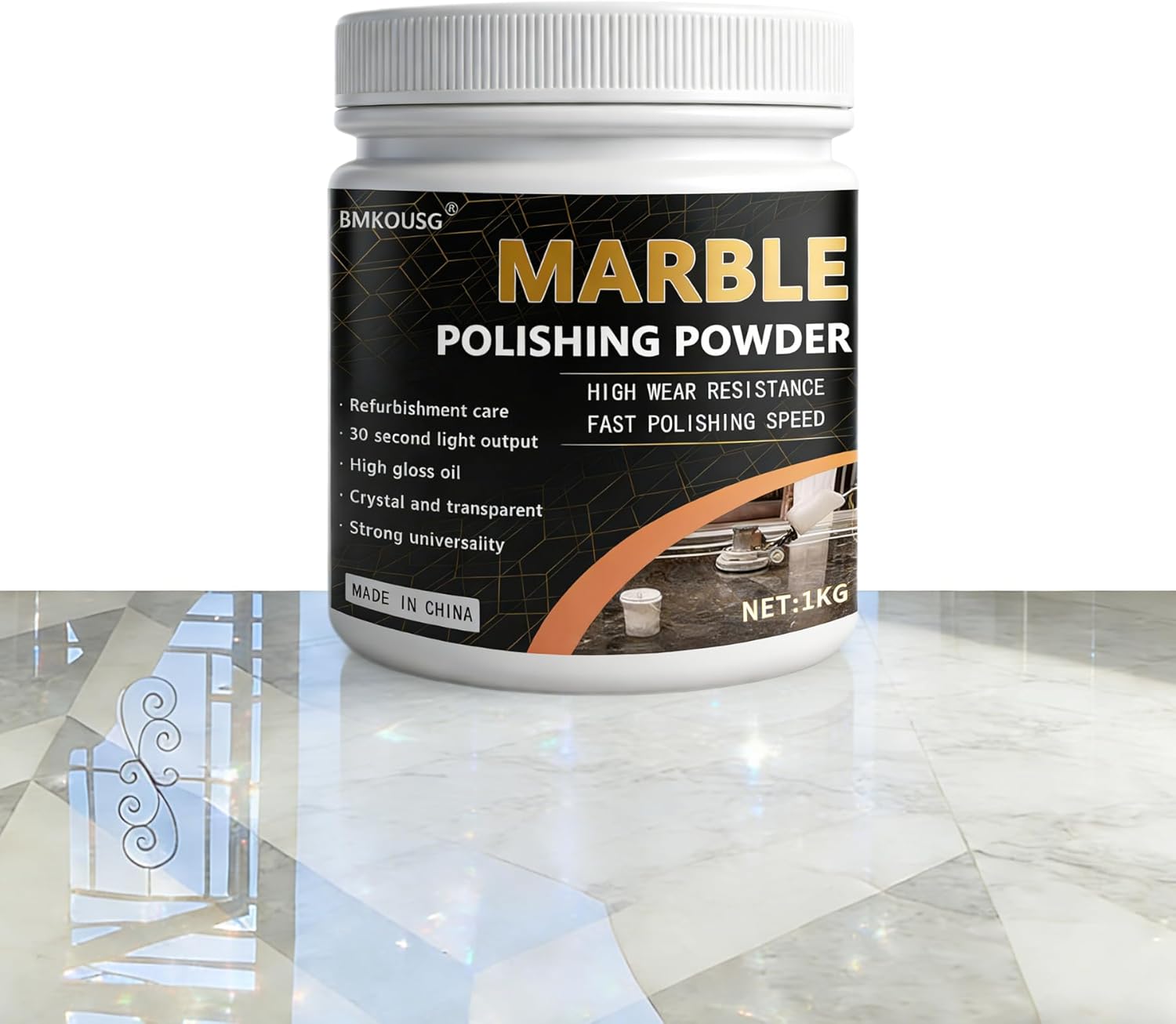 Marble Polishing Powder - Suitable for All Kinds of Stone, Countertops, Floors Polishing - Marble Polishing Treatment for Restoring Shine (2.2 lb) (1Pce)