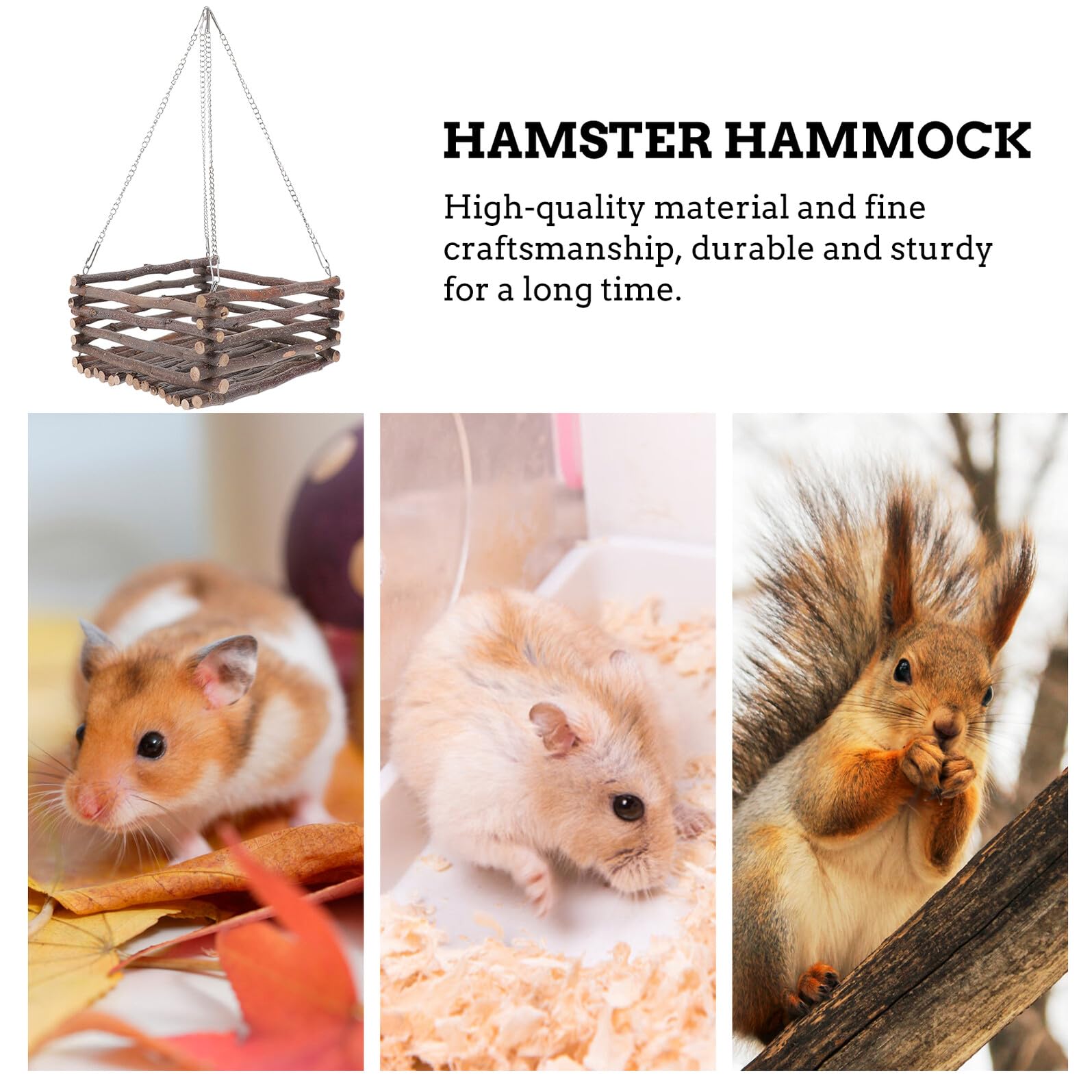SHINEOFI Hamsterschaukel mit Edelstahlketten Verschleißfestes Hängemodul für Kleine Haustiere Wie Hamster Mäuse Chinchillas Spiel und Ruheplatz im Käfig