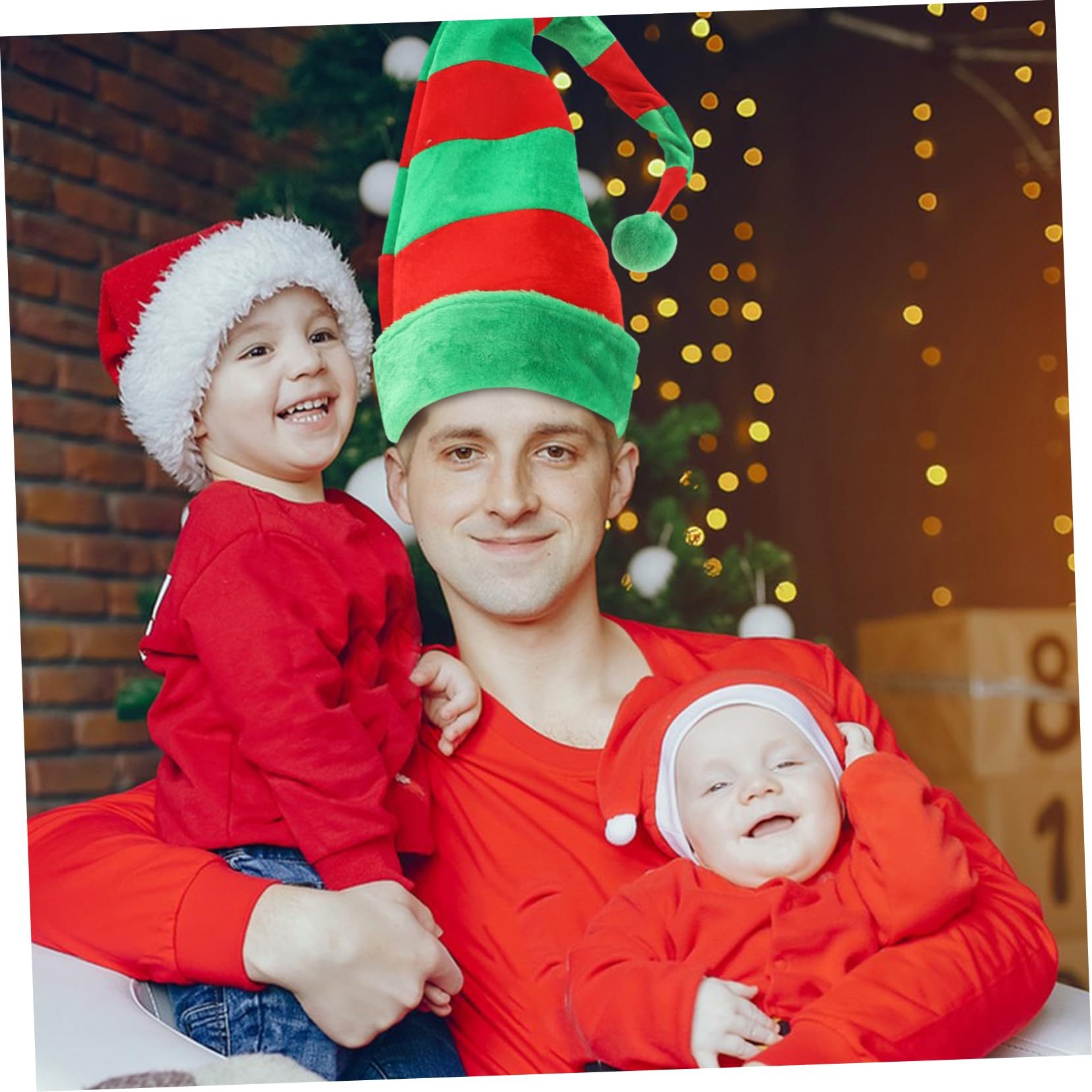 Gadpiparty 3 Pz Cappello Da Elfo Rosso e Verde Lunghi Cappelli Di Babbo Natale Cappelli Di Babbo Natale Per Adulti Novità Divertenti Cappello Da Festa Modellazione