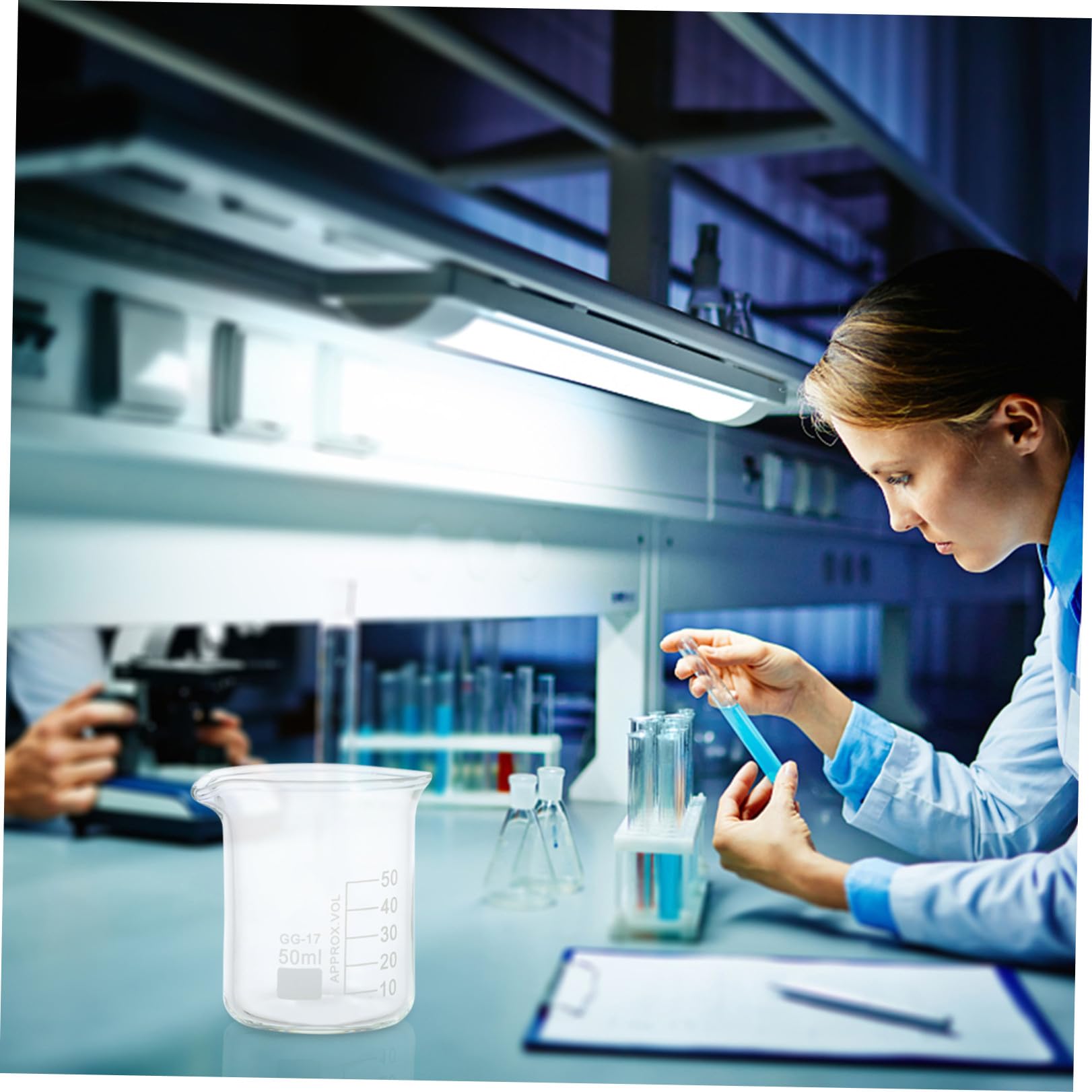 Vasos Medidores Resistentes al Calor de Vidrio de Borosilicato Ligeros Juego de 5 y Fáciles de Limpiar para Experimentos Científicos y Clases de Química