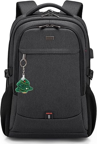 Miniatura 37 de DUSLANG Mochila para portátil de 17 pulgadas para viajes, resistente al agua, mochila universitaria para hombres, bolsa para computadora portátil