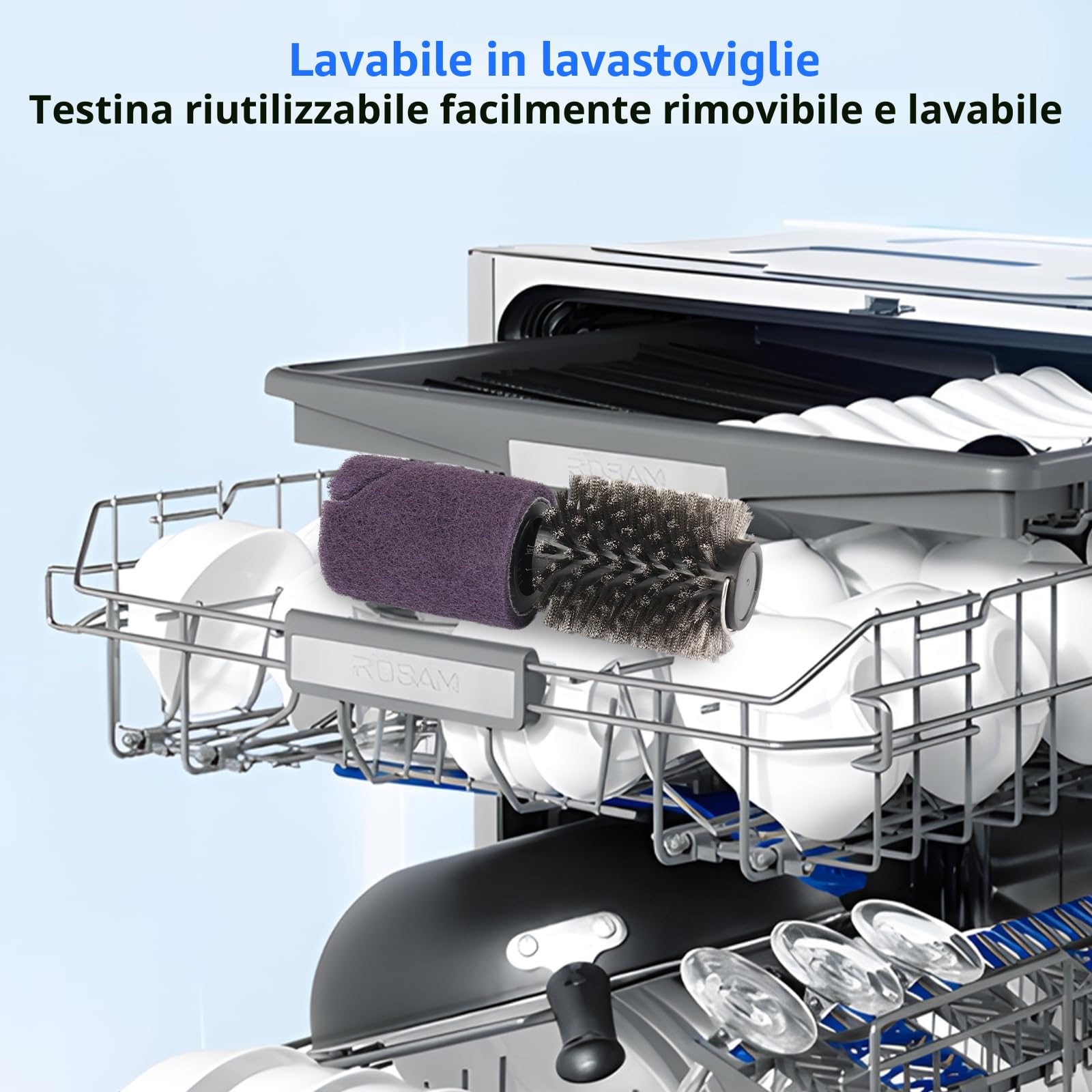 Spazzola elettrica ricaricabile senza fili per pulizia griglia testina acciaio inossidabile 3 velocità 90 minuti