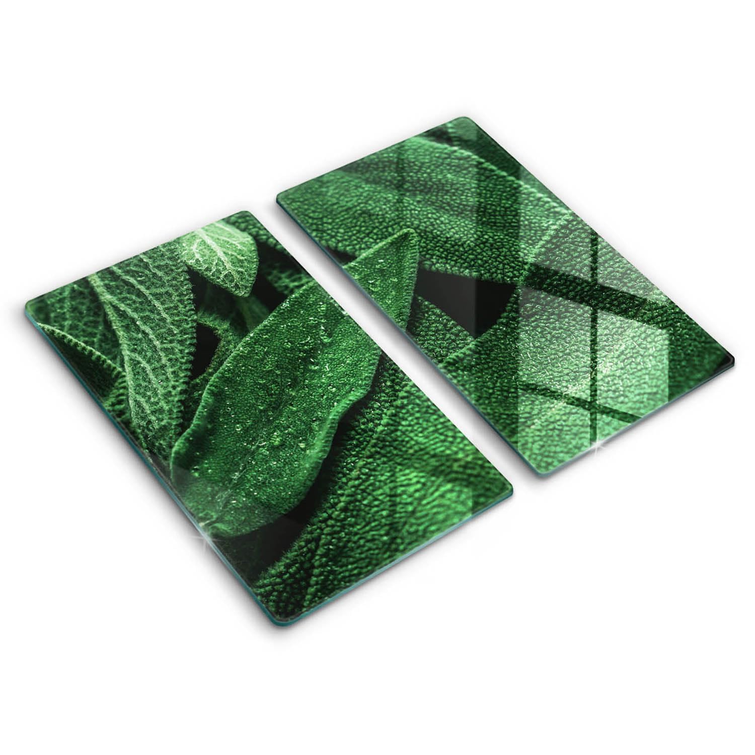 Planche à découper anti-rayures 2x30x52cm multifonctionnelle motif feuilles vertes