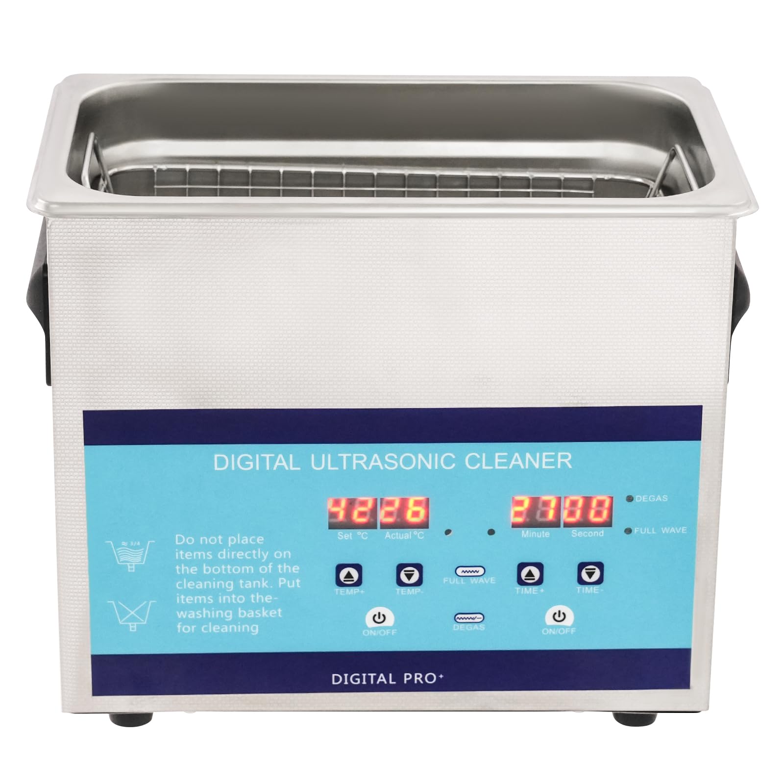Pulitore a ultrasuoni da 3 l, con degassamento, 40 kHz, 220 V, in