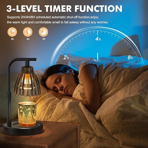 Miniatura 4 de Uflatek Lámpara calentadora de velas con temporizador regulable, calentador eléctrico de lámpara de vela con altura ajustable y 2 bombillas, regalo