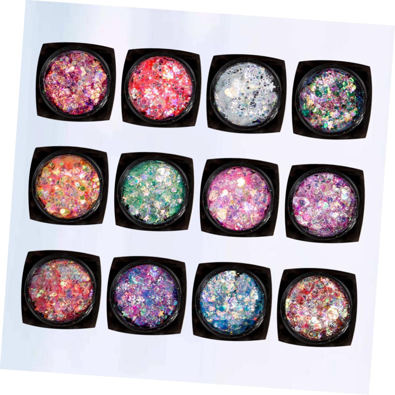 Set Da 2 Pezzi Per Il Trucco Con Paillettes 12 Colori Gel Per Il Corpo Con Paillettes Glitter Per Il Trucco Degli Occhi Unghie Lucentezza Duratura