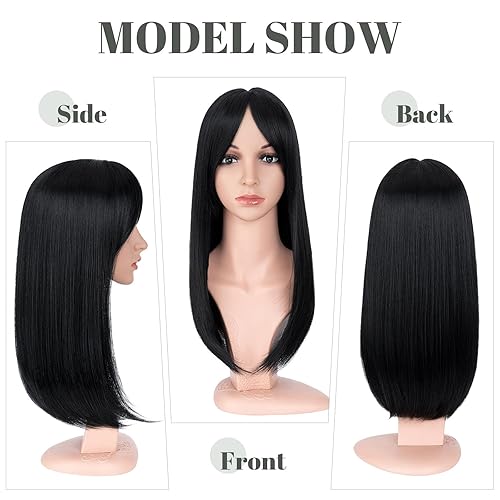 Miniatura 5 de MY-LADY Toppers para mujer con cabello fino de 18 pulgadas, piezas de cabello para mujer, pelucas con flequillo de 6 x 6 pulgadas, base de encaje