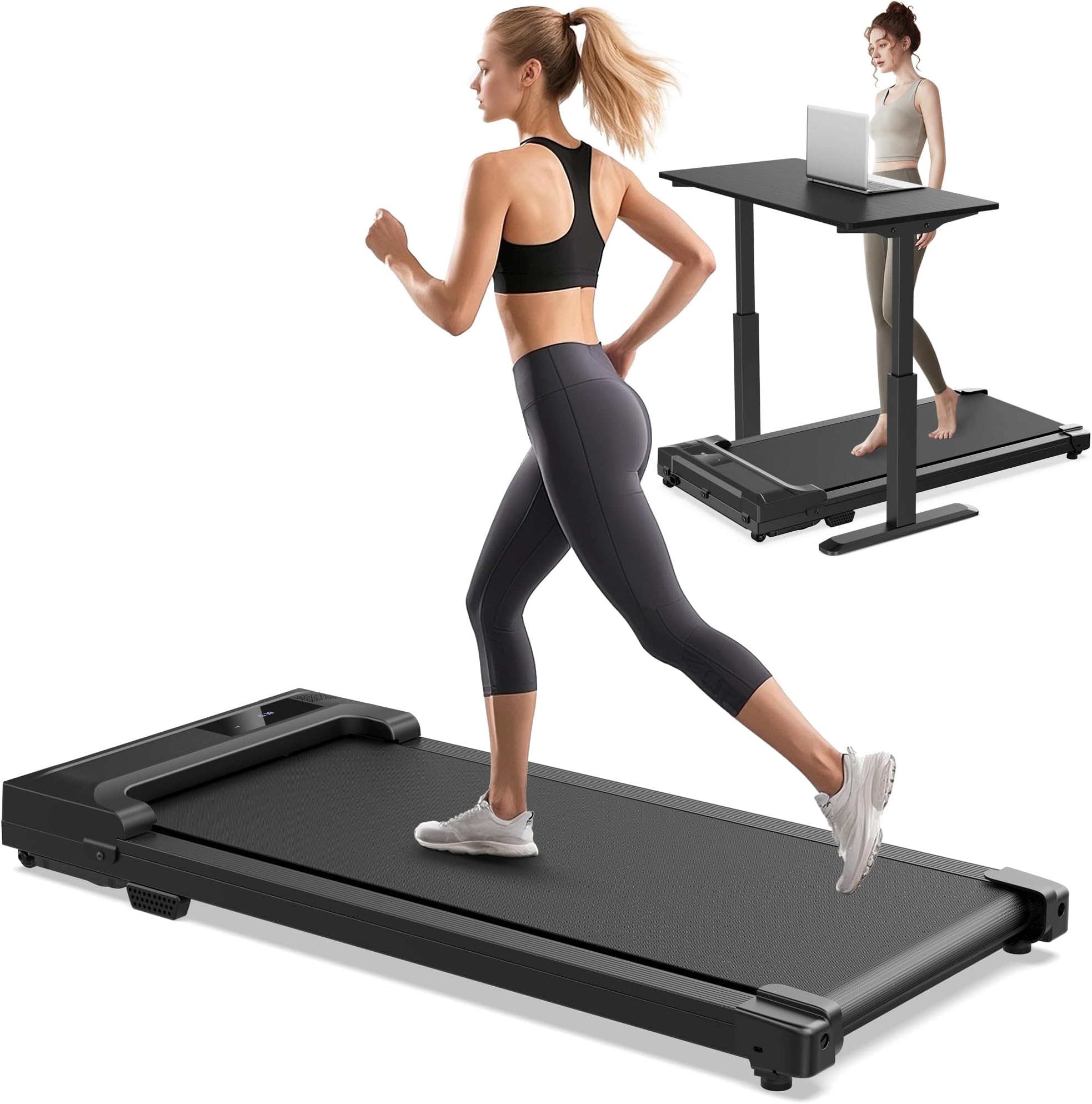 Walking Pad Treadmill for Home - Under Desk Treadmills Mini Portable Walking Running Machine Slim Compact Motorized Electric Treadmill with Adjustable Speed Remote