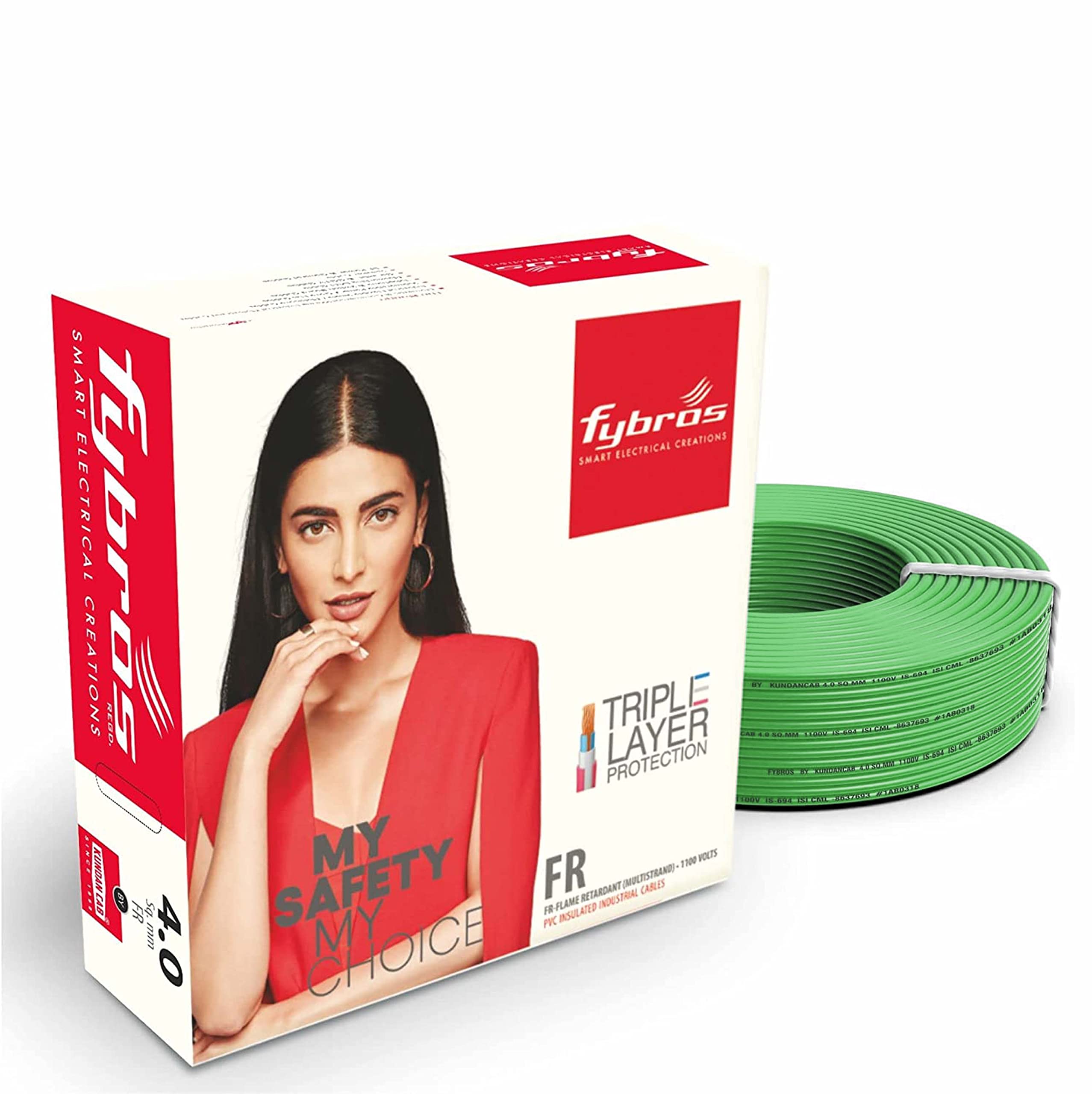 Fybros Flame Retardant Yellow Copper Wire - 90M -27