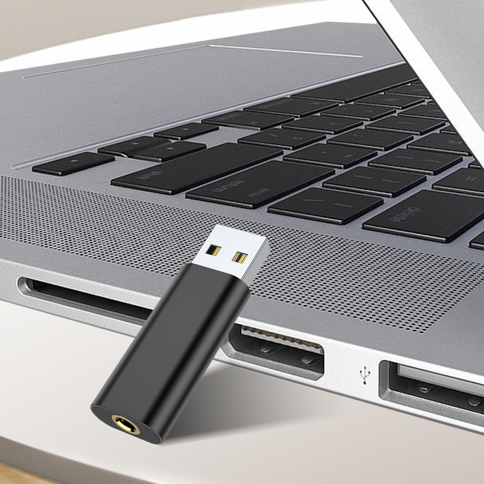 Adattatore USB Per Cuffie 3.5mm - Scheda Audio Portatile Plug & Play Per PC, Laptop
