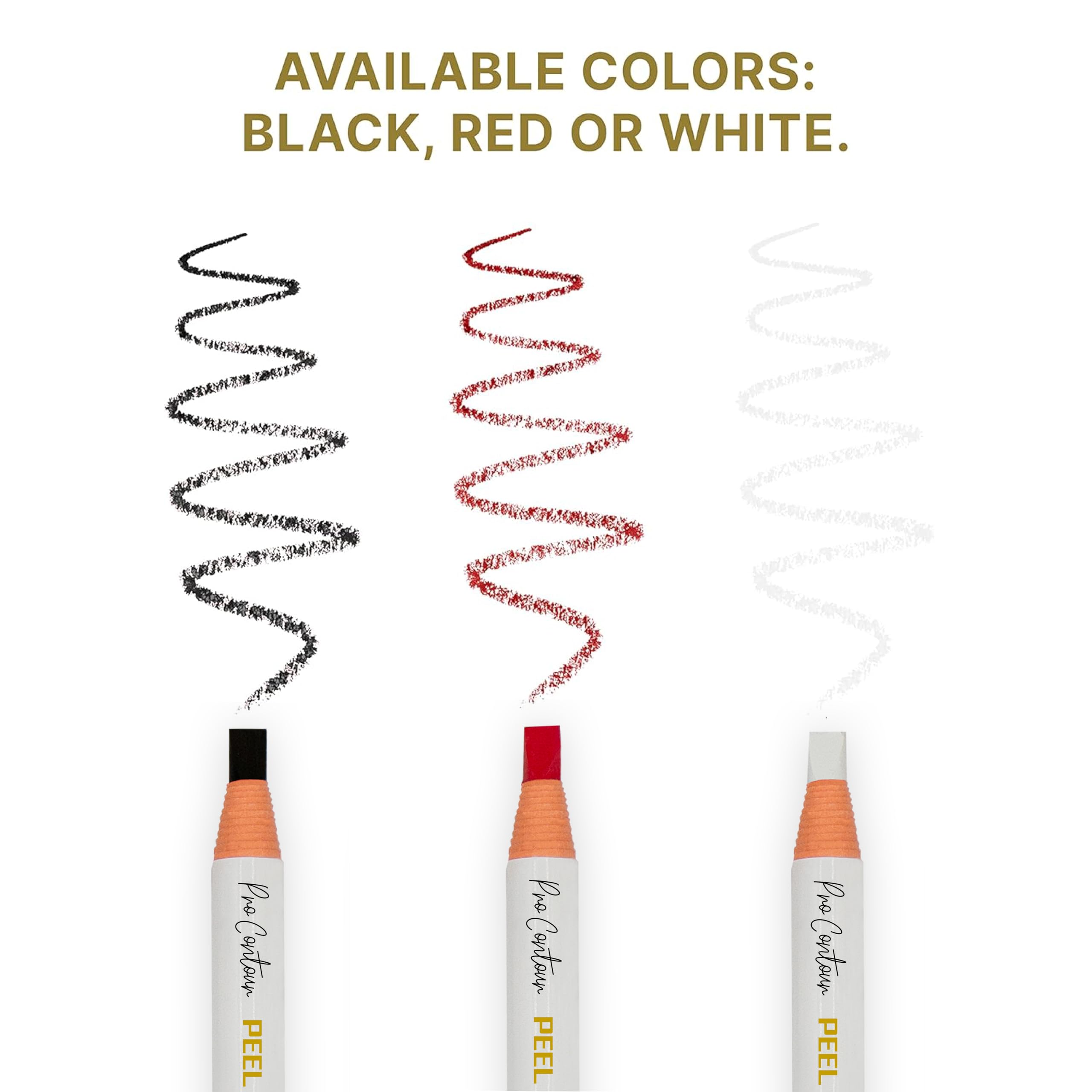 BRAWNA Pro Contour Peel Off Pencil for Eyebrow and Lip Mapping - Set of 2 - Red - PMU Supplies- Lip Blushing Supplies - Image 4