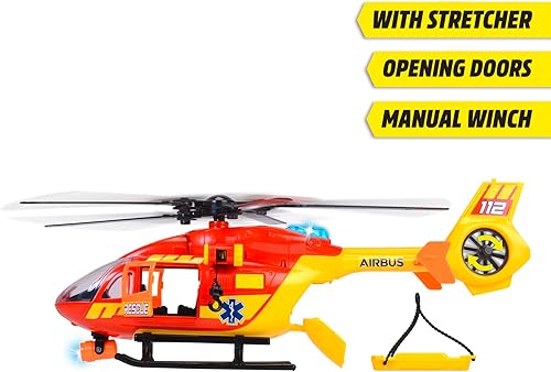 Miniatura 3 de Dickie Toys 203716024 - Helicóptero de ambulancia - Dickie Toys Helicóptero de ambulancia con efectos de sonido y luz, hélice, cabrestante, puertas