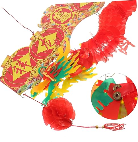 Miniatura 6 de Housoutil Decoración de Año Nuevo Chino Tapicería Trim Estatua Decoración Interior Playset Colgante Dragón Decoración Dragón Chino Decoración