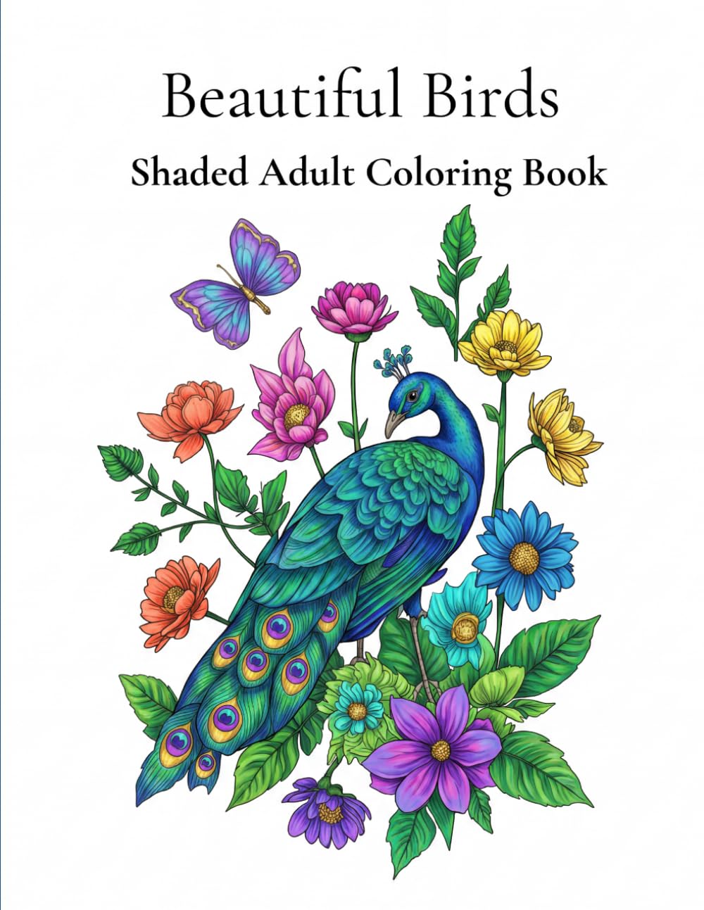 Beautiful Birds: Shaded Adult Coloring Book