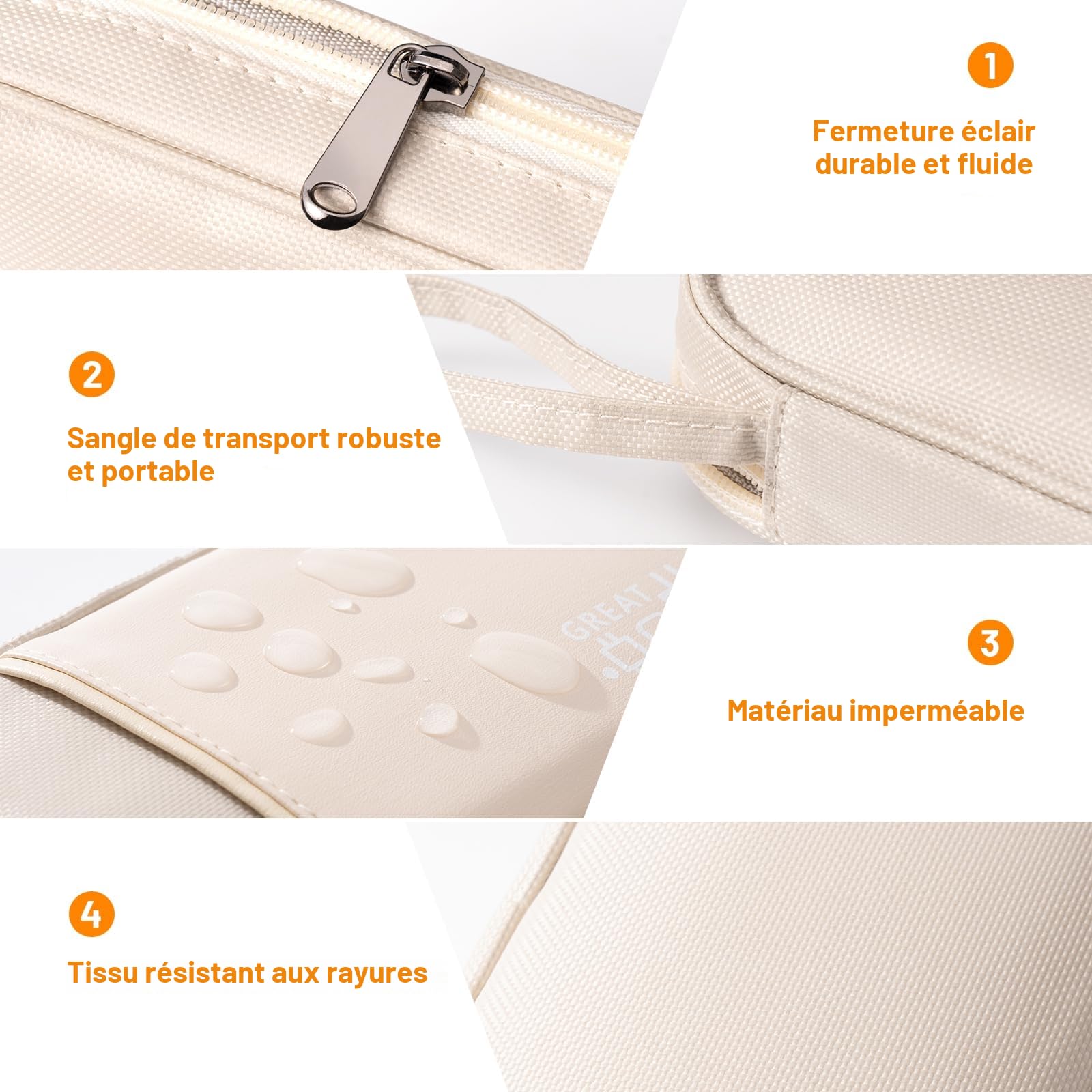 OrgaWise Sac Électronique Multifonctionnel Portable Étanche Rangement pour Disques Durs, Chargeurs, Câbles, Cartes Mémoire