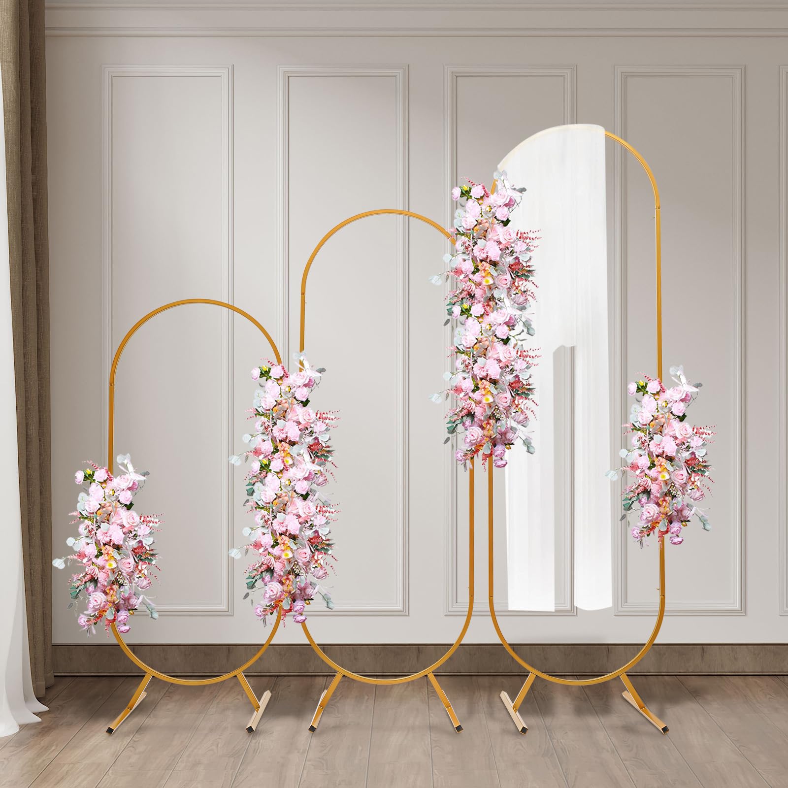 Backdrop Structuur Metalen boog Hexagon/6-hoek goud (2m) - - Dé grootste van BE! - Verkleedkledij - Carnavalkledij - Balloncreaties - Decoraties