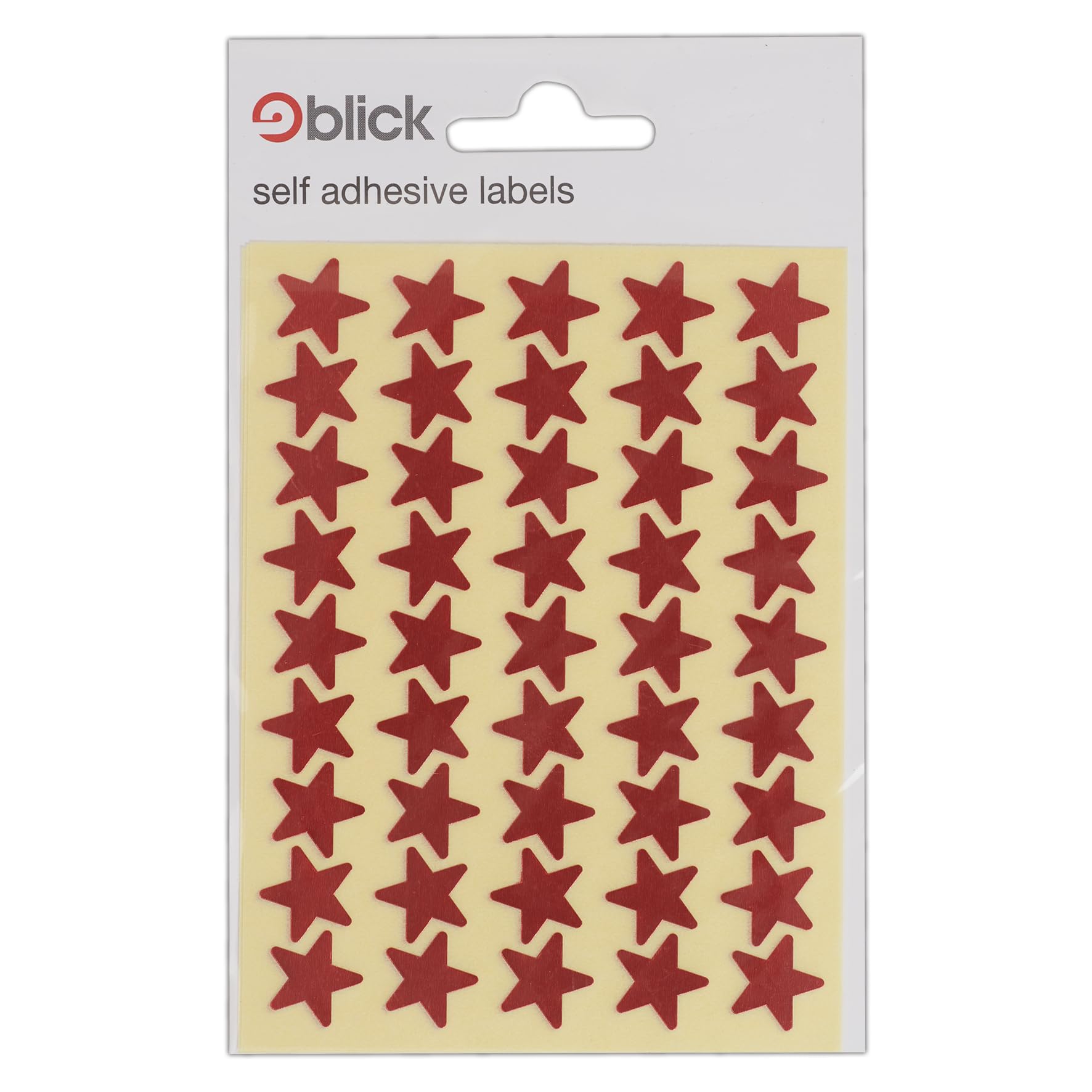Blick Labels, Metallic Red, Self Adhesive Stickers, Stars, 14mm, 135 Labels, for Home, Office, Family, School, Holiday Calendar Organising, Planner, Rewards Chart, Colour Coding