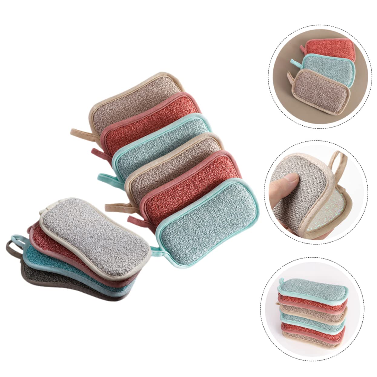 Healeved 30pièces Éponge De Nettoyage De Cuisine Lot de Éponges Réutilisables Lin Nettoyage Facile des Vaisselles Casseroles Et Éviers pour Cuisine Et Salle De Bain