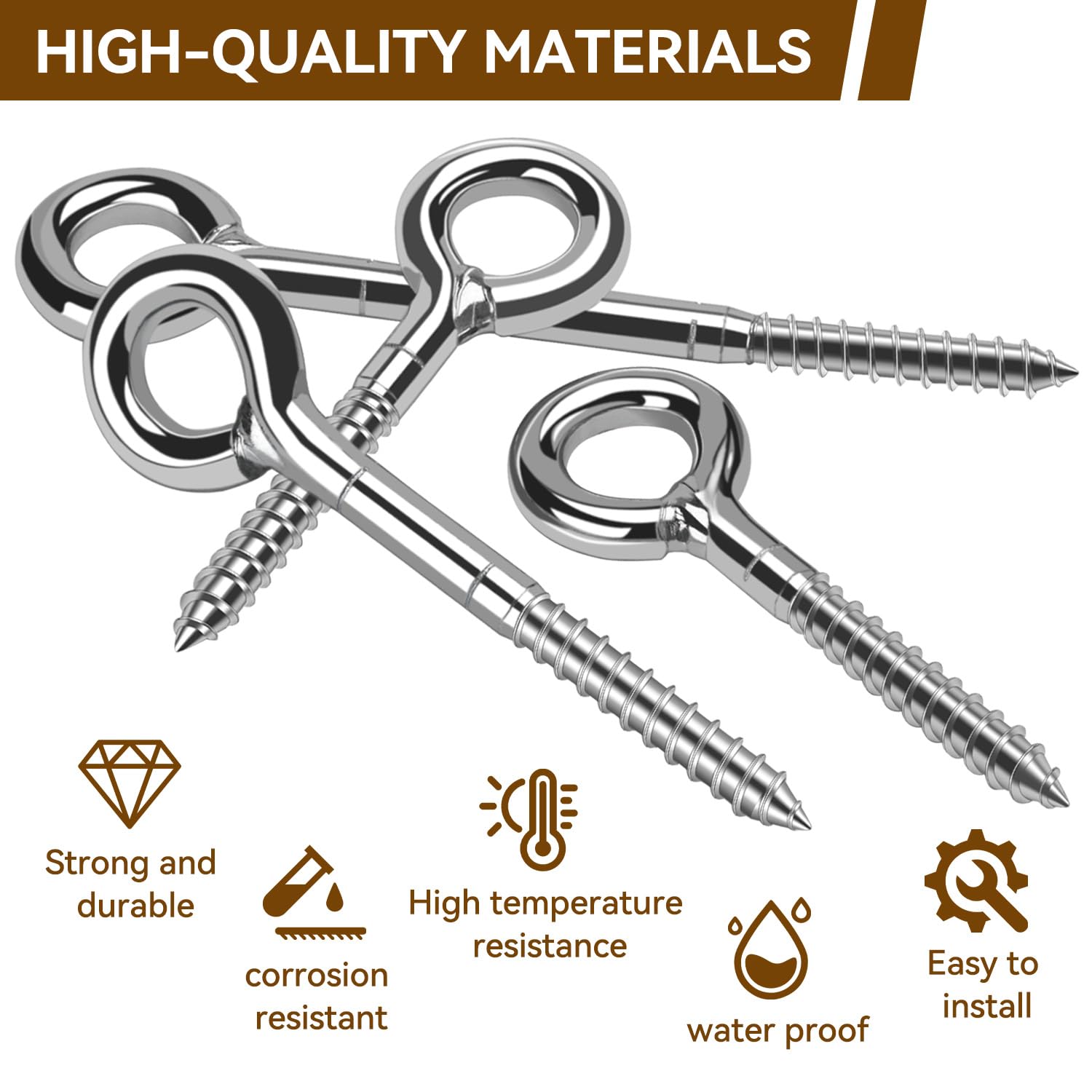 Anclaje para Andamio Ganchos Tornillos de Ojo M12*230mm Tornillos de Anillo Galvanizado Pernos de Ojos Pesado para Anclaje de Andamios Fijación de Pared Levantar 4Pcs (4Pcs, M12*230)