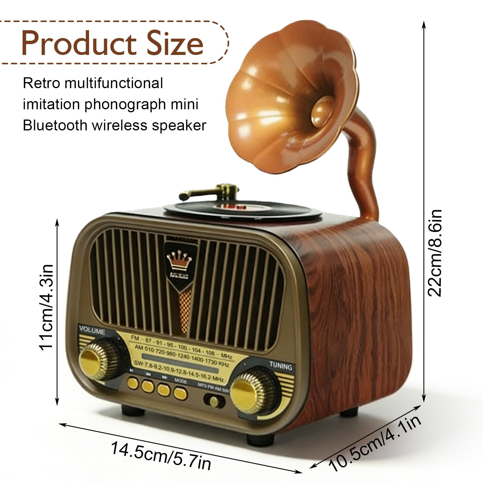 Radio rétro avec Bluetooth, petite radio nostalgique, radio Bluetooth rétro, pour randonnée, camping, cadeau, bureau, maison