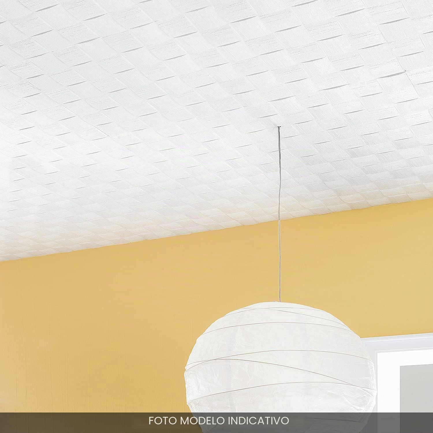 Panel decorativo de poliestireno para techo y pared, efecto 3D, aislamiento térmico, espesor 9 mm, 50 x 50 cm, paquete de 10 m2 (40 paneles), pegamento para paneles de poliestireno incluido (B008)