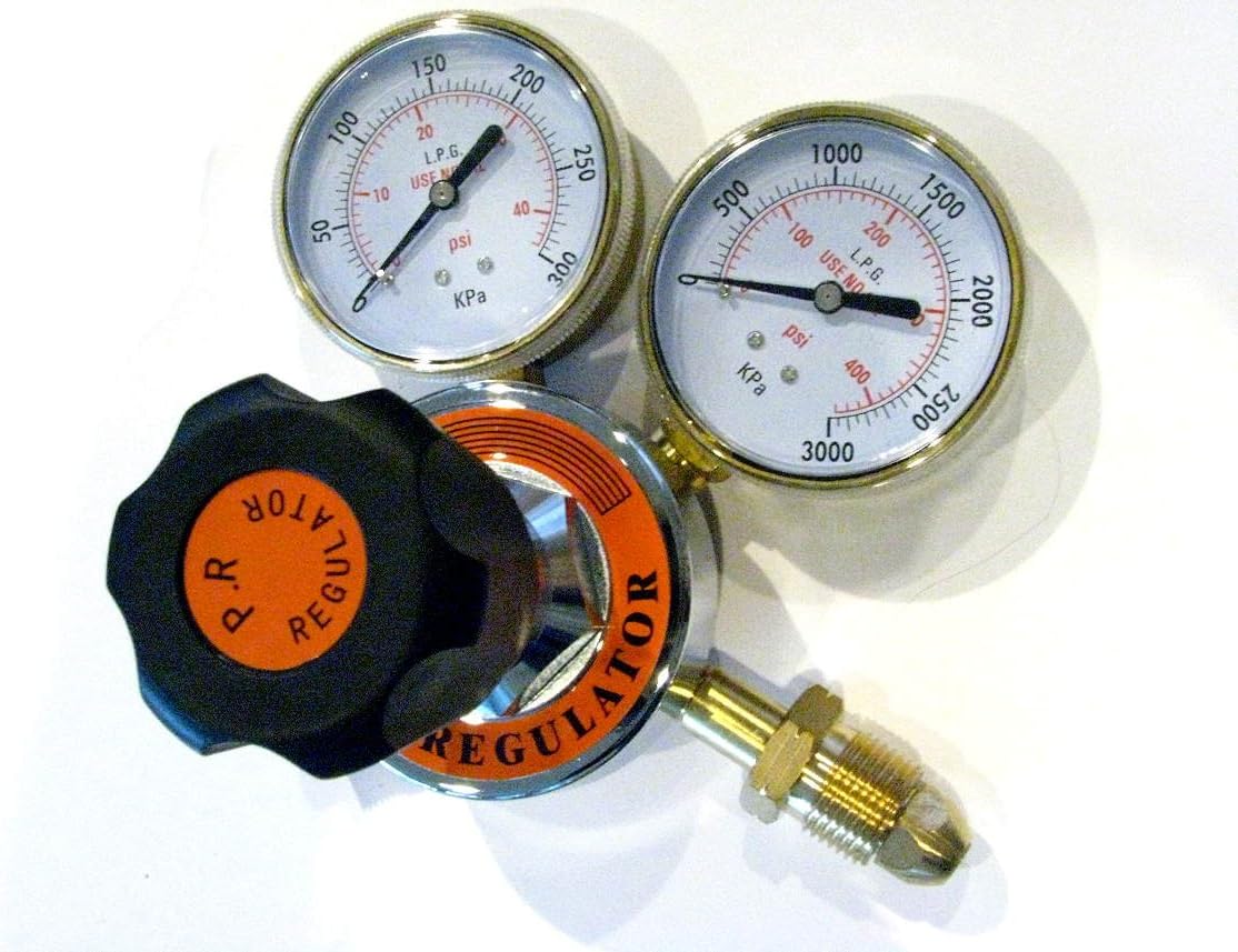Devardi Glass Propane & Oxygen Torch Regulators, Lampworking 3" Gauges