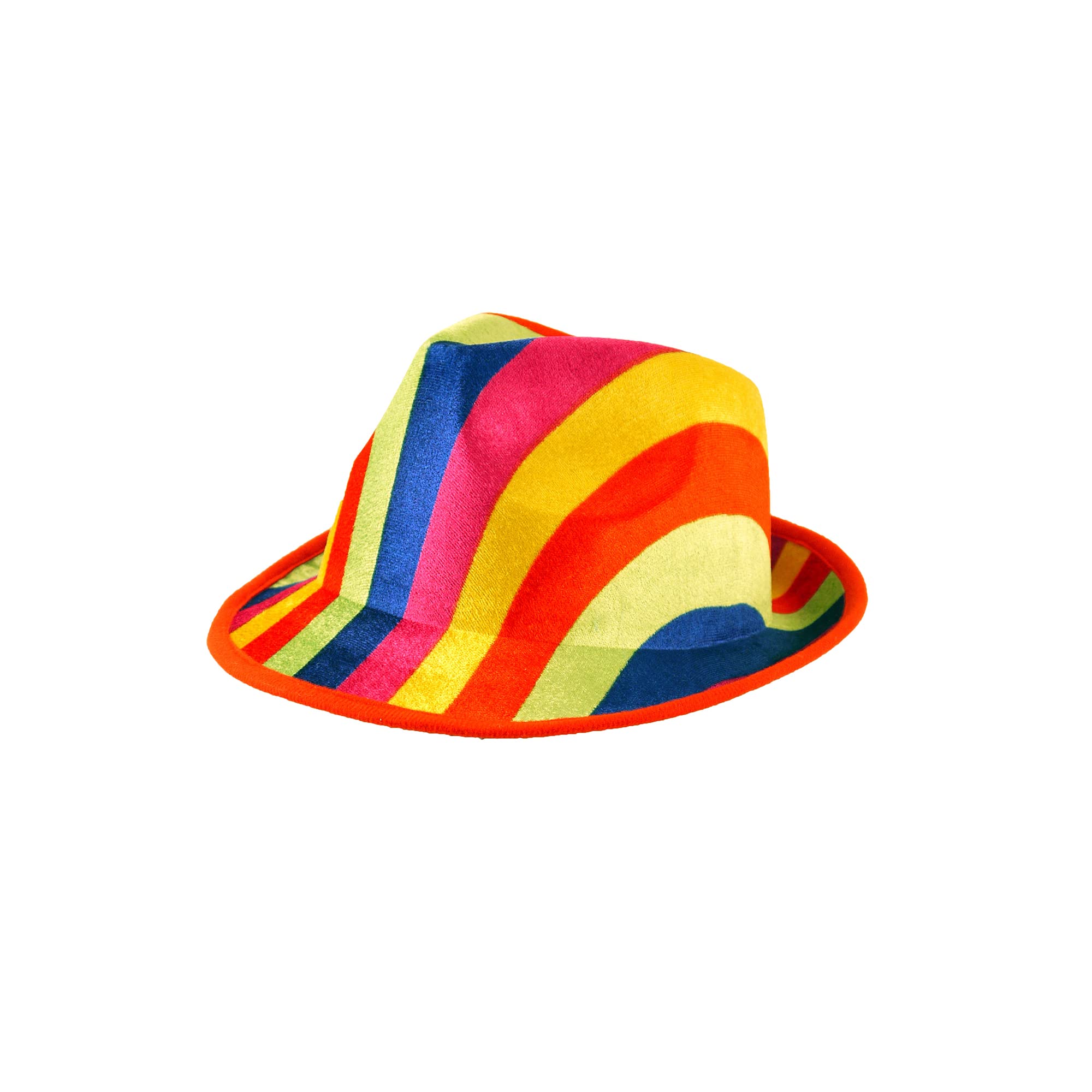 The Fancy Dress® New Adult Unisex Hats Bowler Trilby Gangster Santa Chef Pirate Cowboy Sailor Visor Rainbow Captain Hat Theme Party Accessory (Rainbow Gangster Hat)