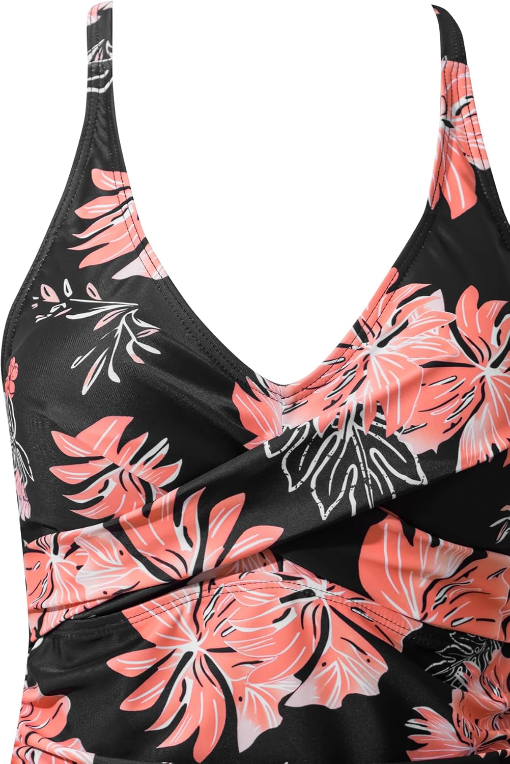 Fanuerg Tankini Top Only Twist Front Bathing Suit Tops for Women Tummy Control Tank Tops V Neck Swimsuit Top No Bottom - Image 6