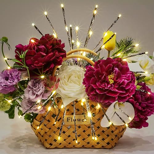 Miniatura 2 de Lightshare Bola iluminada de 24 pulgadas, 160 luces LED de fuegos artificiales, color blanco cálido, bola colgante de doble uso para patio,