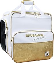 BRUBAKER 'St. Moritz' Sports Bag – Backpack for Ski Boots + Helmet + Accessories – White/Gold