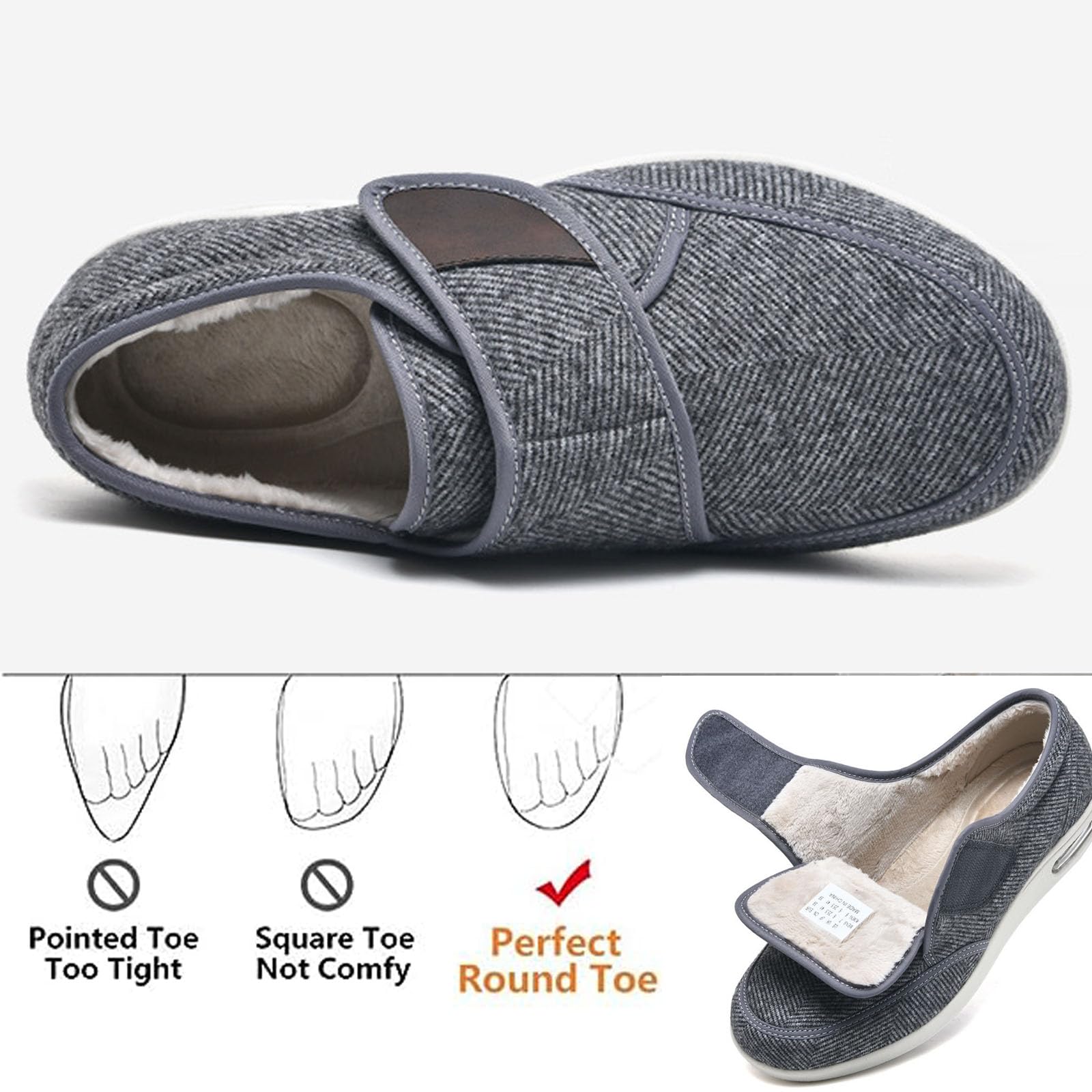 Uomo Scarpa Ortopedica,Caldo Inverno Sportive da Ortopediche Eversione del Pollice Comfort Regola Le Scarpe da Passeggio