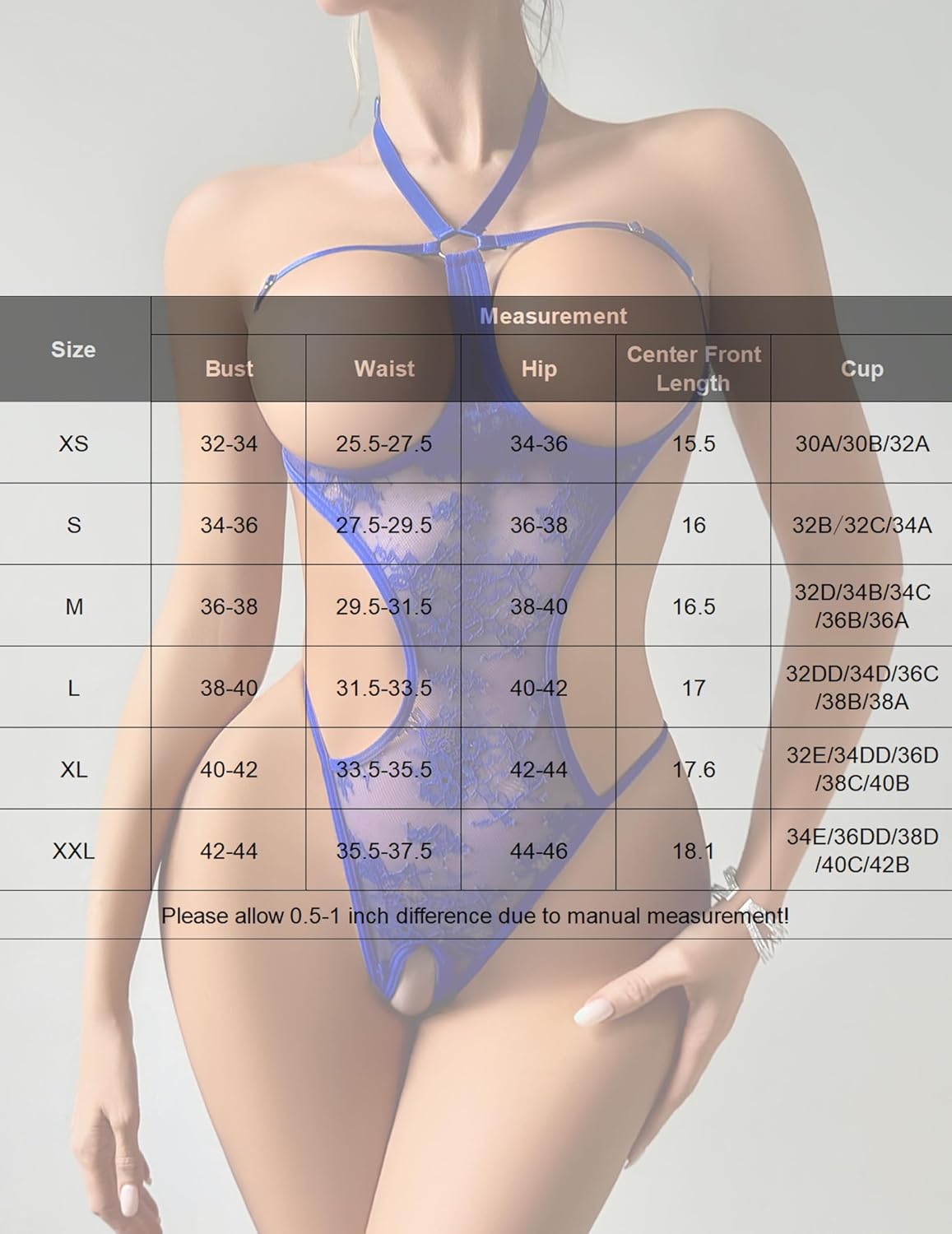 Avidlove Sexy Lingerie for Women One Piece Babydoll Lace Mini Bodysuit Halter Teddy Nightie - Image 6