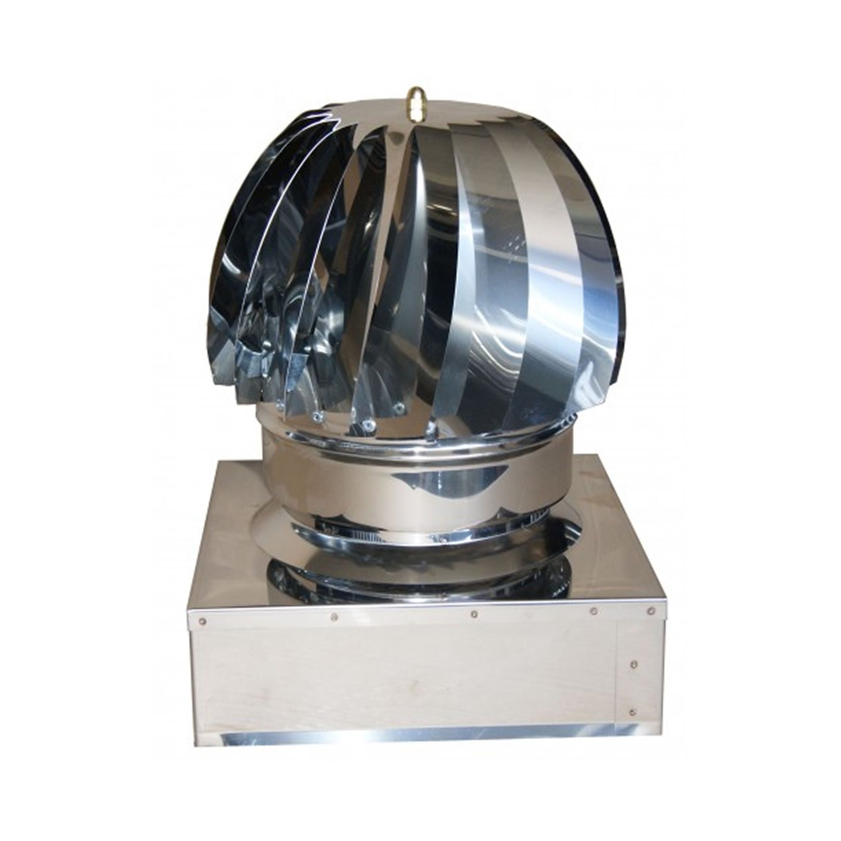 COMIGNOLO EOLICO TESTA RADIANTE GIREVOLE FUMAIOLO acciaio inox,BASE QUADRATA 37X37