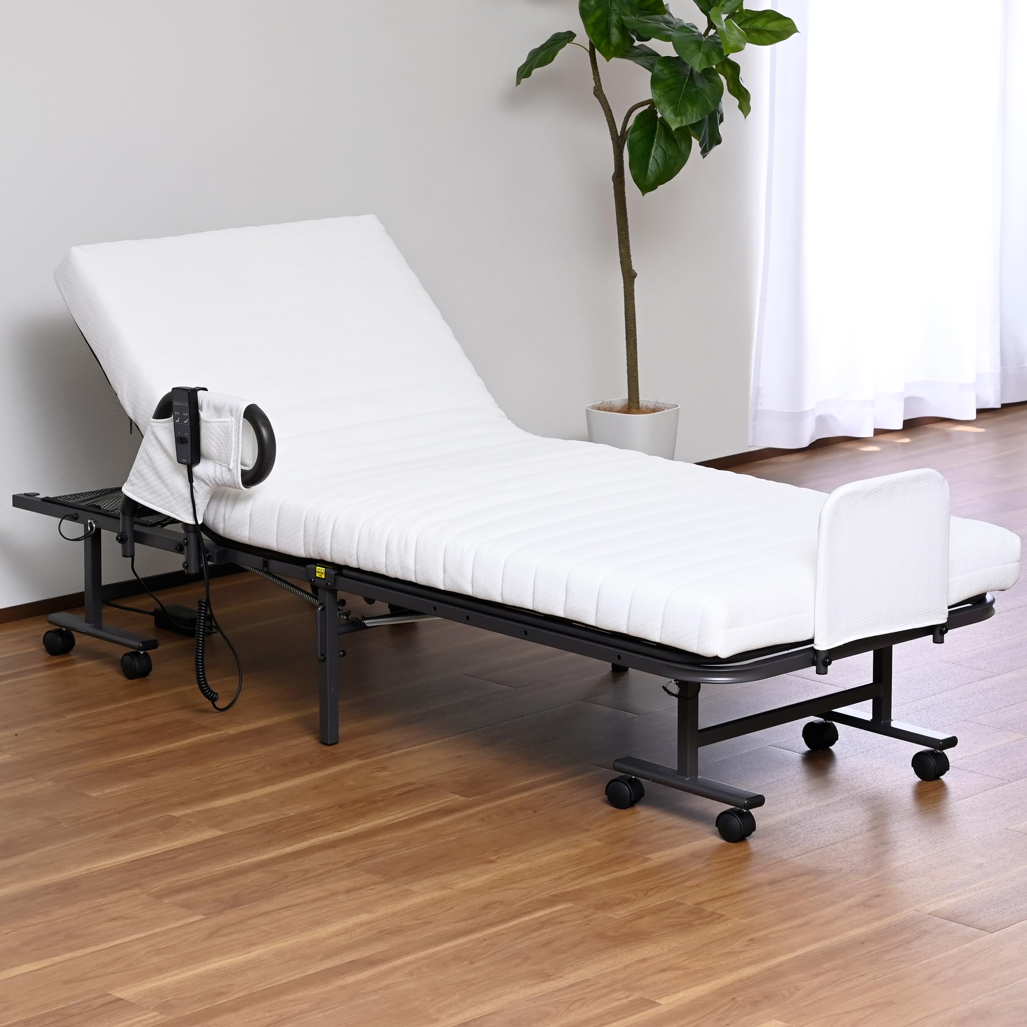 Amazon｜山善(YAMAZEN) 電動ベッド 折りたたみ セミシングル
