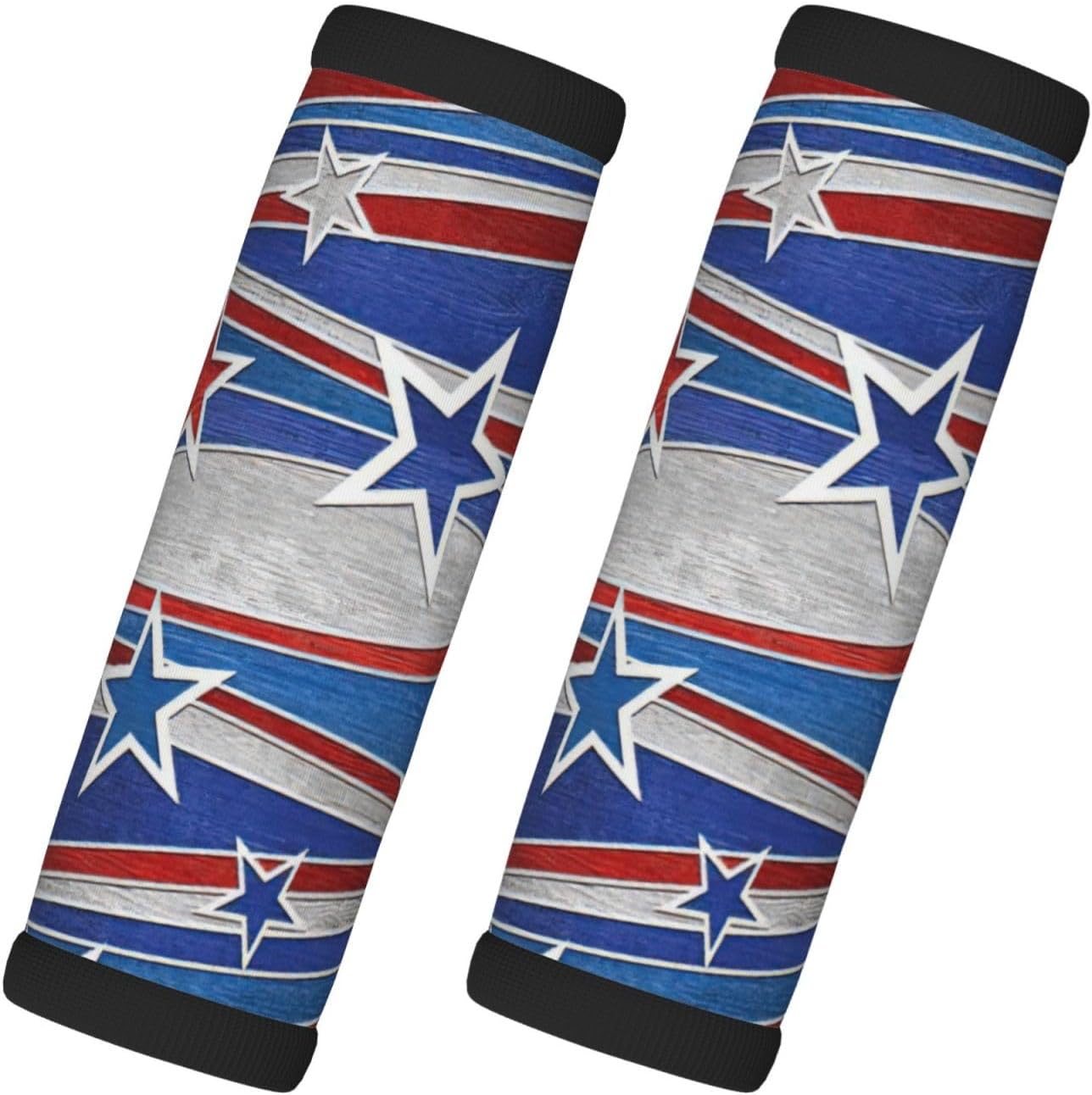 Patriotic Stars Strips Independence Day Print Luggage Handle Wraps Luggage Identifiers Soft Neoprene Luggage Handle Wraps for Suitcase Trolley Handle Grip Cover 2 Pack Luggage Tags