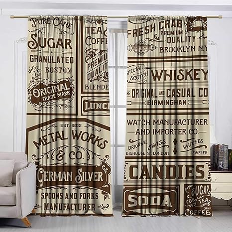 Amazon Despkon Home カーテン背景幕 ビンテージ メガパック オールド広告デザイン ラベル レトロスタイル カリグラフィーイラスト プリント遮光カーテン 幅72インチ X 長さ72インチ ブラウンクリーム シャワーカーテン ホーム キッチン オンライン通販 Amazon Despkon Home カーテン背景幕 ビンテージ メガパック オールド広告デザイン ラベル レトロスタイル カリグラフィーイラスト プリント遮光カーテン 幅72インチ X 長さ72インチ ブラウンクリーム シャワーカーテン ホーム キッチン オンライン通販