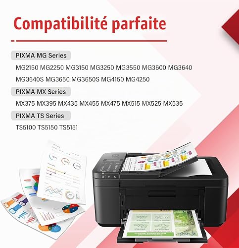 540 et 541 Cartouche Encre Compatible pour Canon 540 541 XL 540XL 541XL Cartouches d'encre pour Canon Pixma MG3650 MG3650S TS5150 TS5151 TS5100 MG4150 MG4250 MG3640 PG-540XL CL-541XL (Noir Couleur) - 2