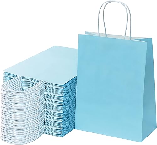 Miniatura 4 de Nexmint Bolsas de papel kraft de 8 x 10.5 pulgadas, bolsas de regalo con asa para cumpleaños, vacaciones, regalos, recuerdos de fiesta, venta al por