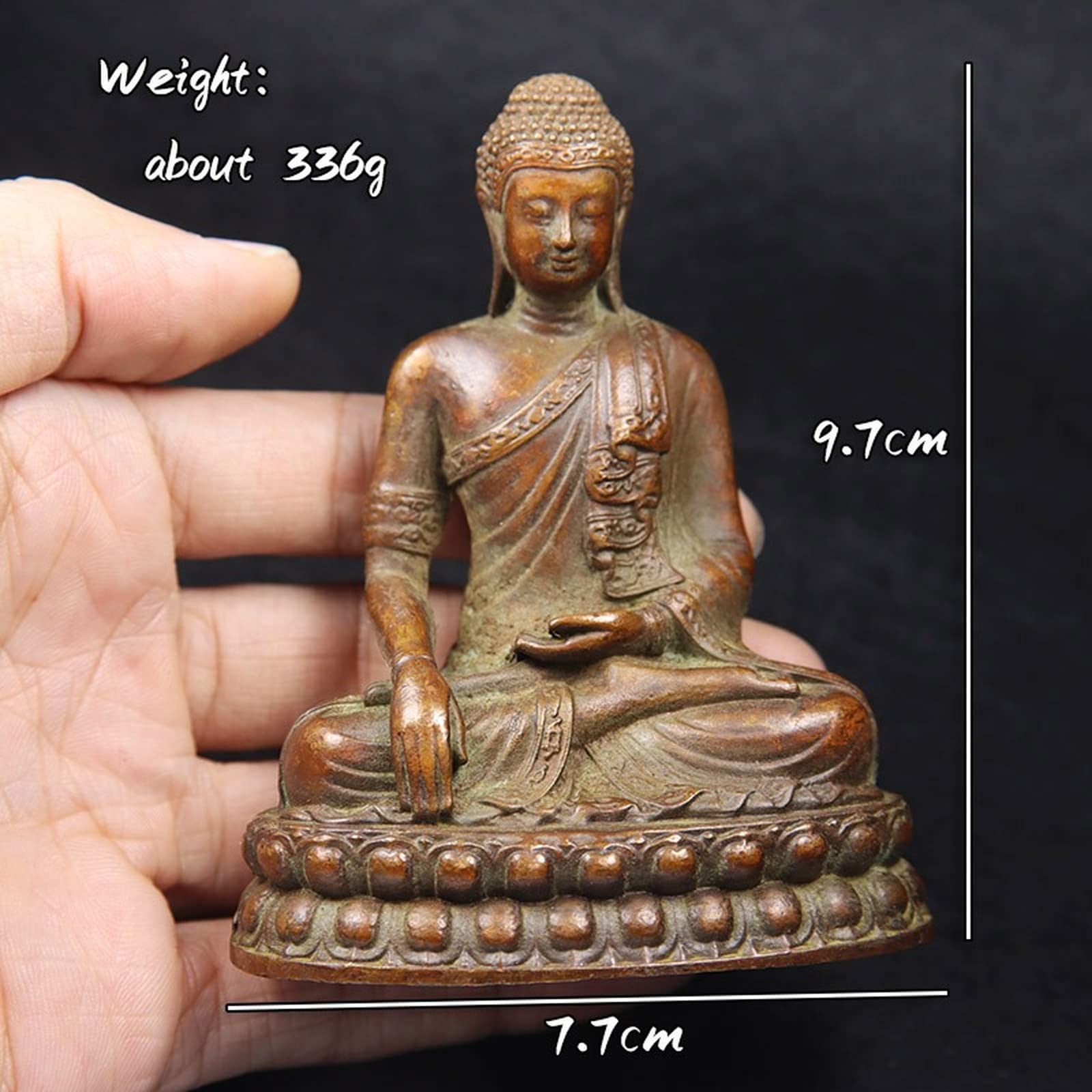 Latón Estatua de Buda de Interior Buda Decoración, Antique Copper Shakyamuni Buddha Statue,Brass Handmade Buddhism Sculpture Feng Shui Figurines Home Decorations