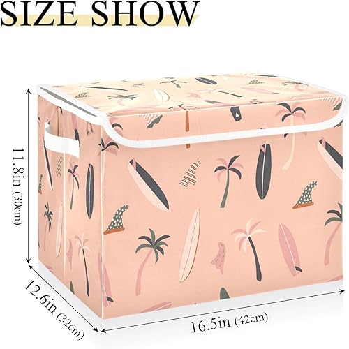 Miniatura 2 de Hawaii Surfing Storage Boxes With Lids Stackable Closet Organizer Gallon Storage Bin for Toy Storage Home Decor