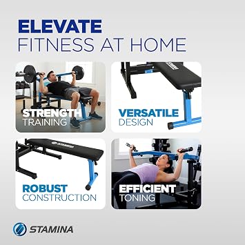 Stamina Strength Training Machine Chest Press and Leg Extension Curl Home Gym Equipment Adjustable