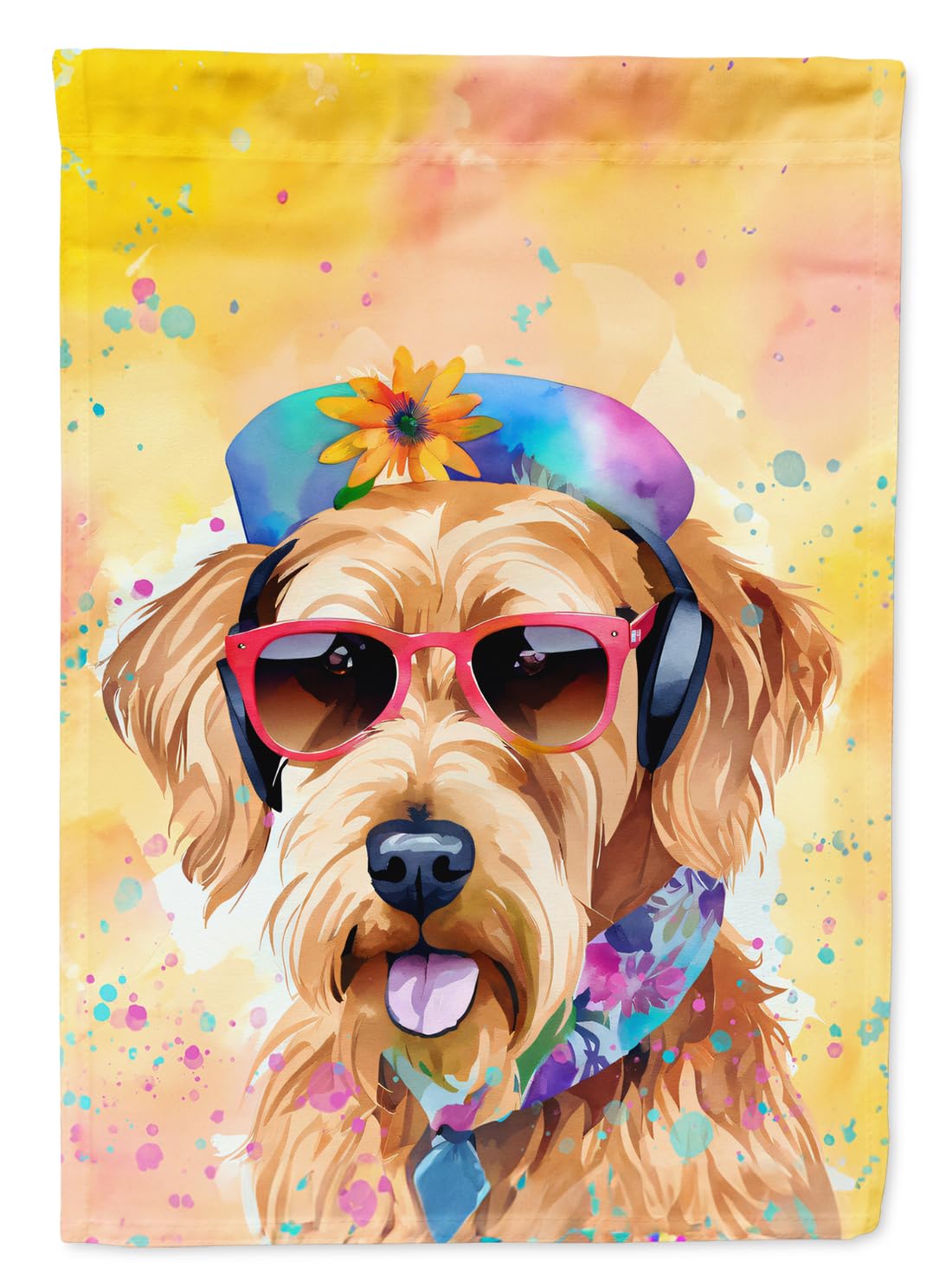 Drapeau de maison Airedale Terrier Hippie Dawg pour célébrer votre compagnon à quatre pattes